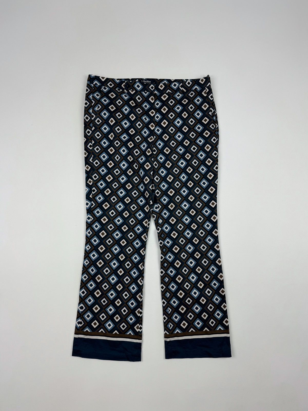 Max Mara ‘S Max Mara Geometric Pattern Wide Leg Pants Size 34" / US 12 / IT 48 - 1 Thumbnail