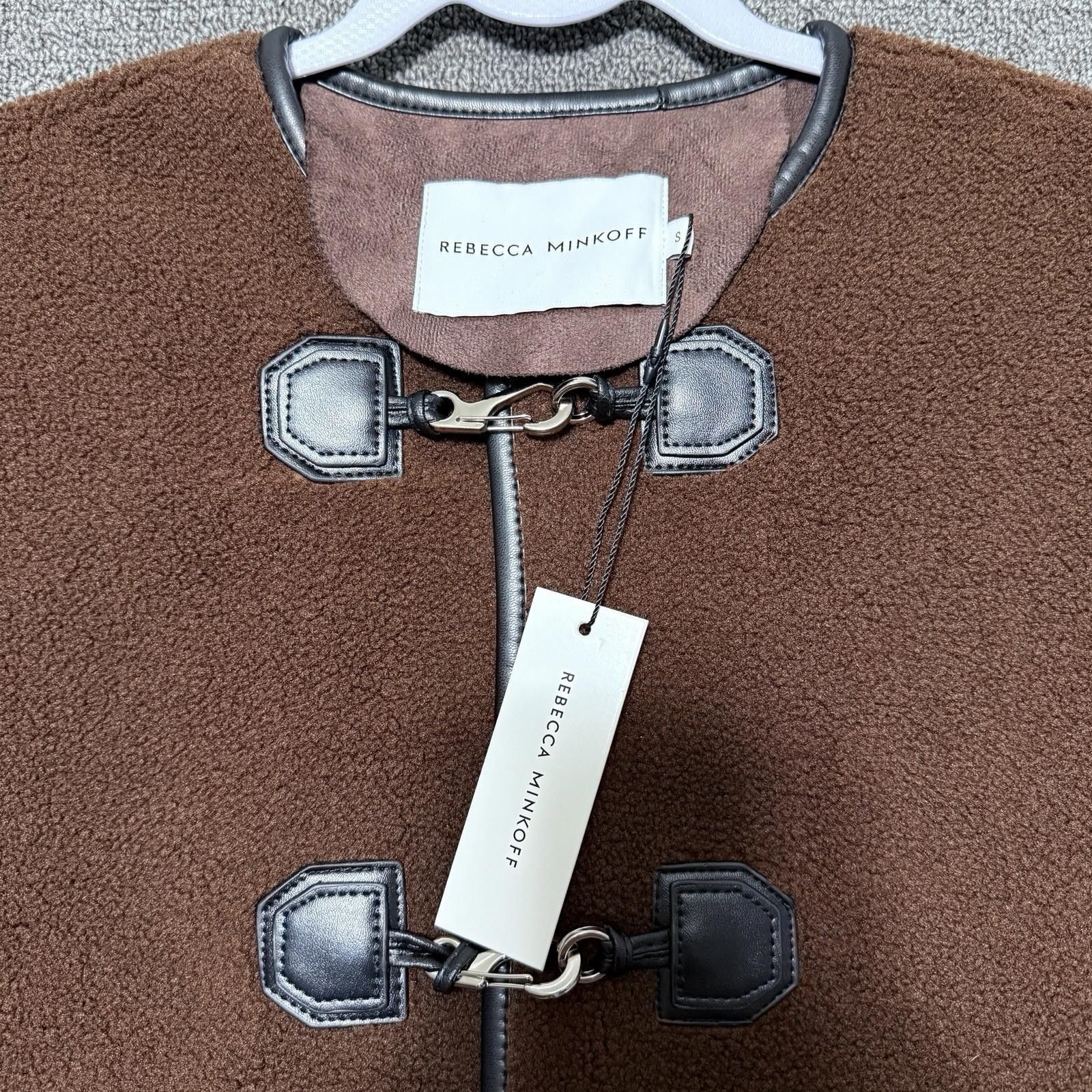Other NWT Rebecca Minkoff Chocolate Shearling Toggle Jacket Small Size S / US 4 / IT 40 - 3 Thumbnail