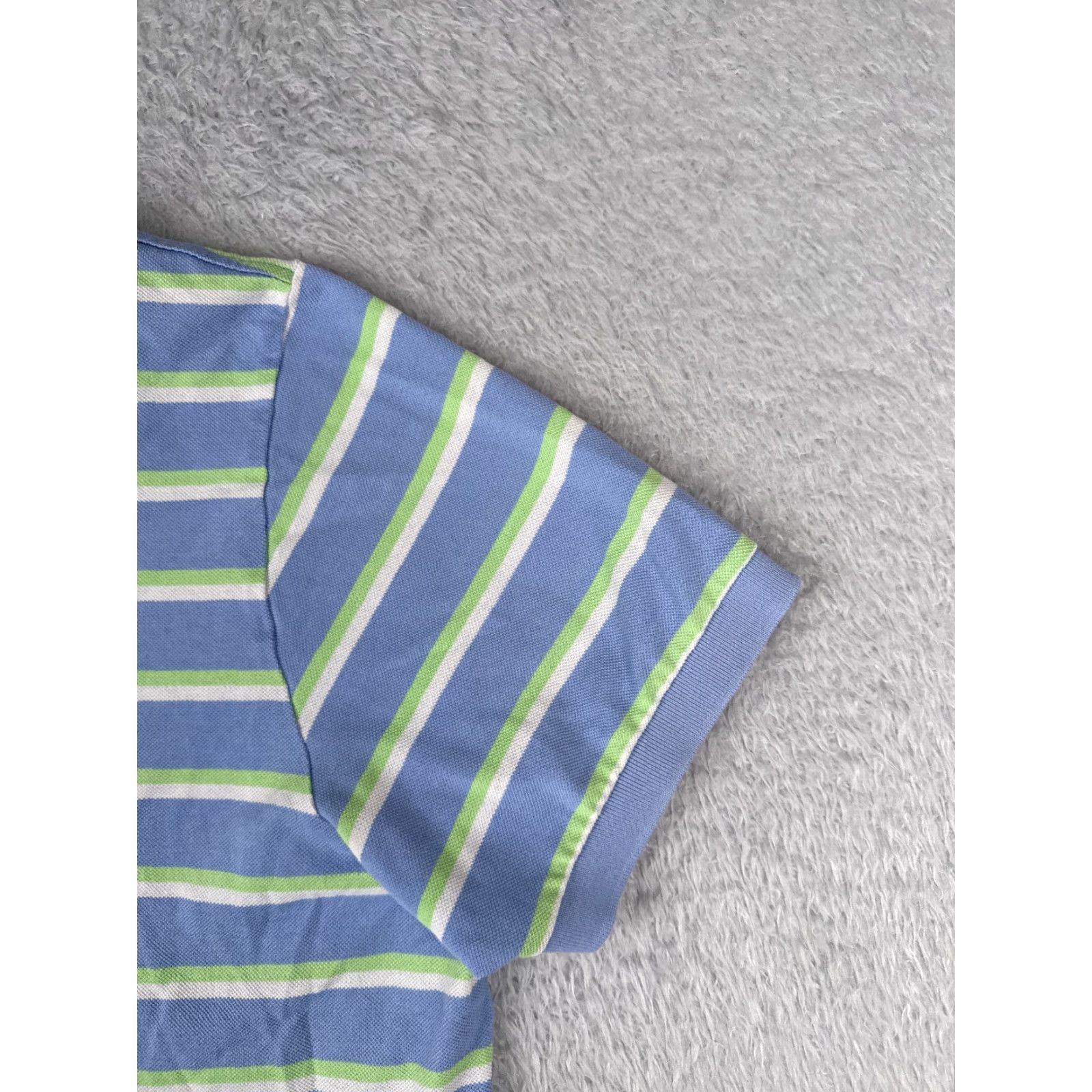 VINTAGE Ralph Lauren Polo Shirt Men XL Blue Stripe Cotton Pima 80s Polo Shirt, Golf, Modern, American, Sports Mens