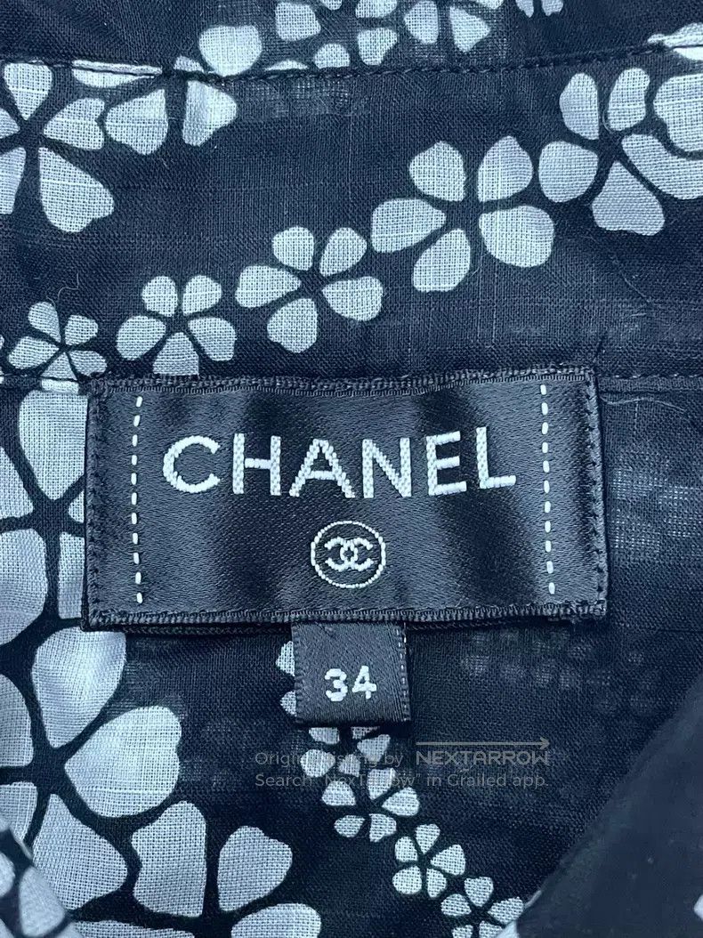Chanel Chanel Beach Series Black and White Printed Shirt Size XXS / US 00 / IT 34 - 3 Thumbnail