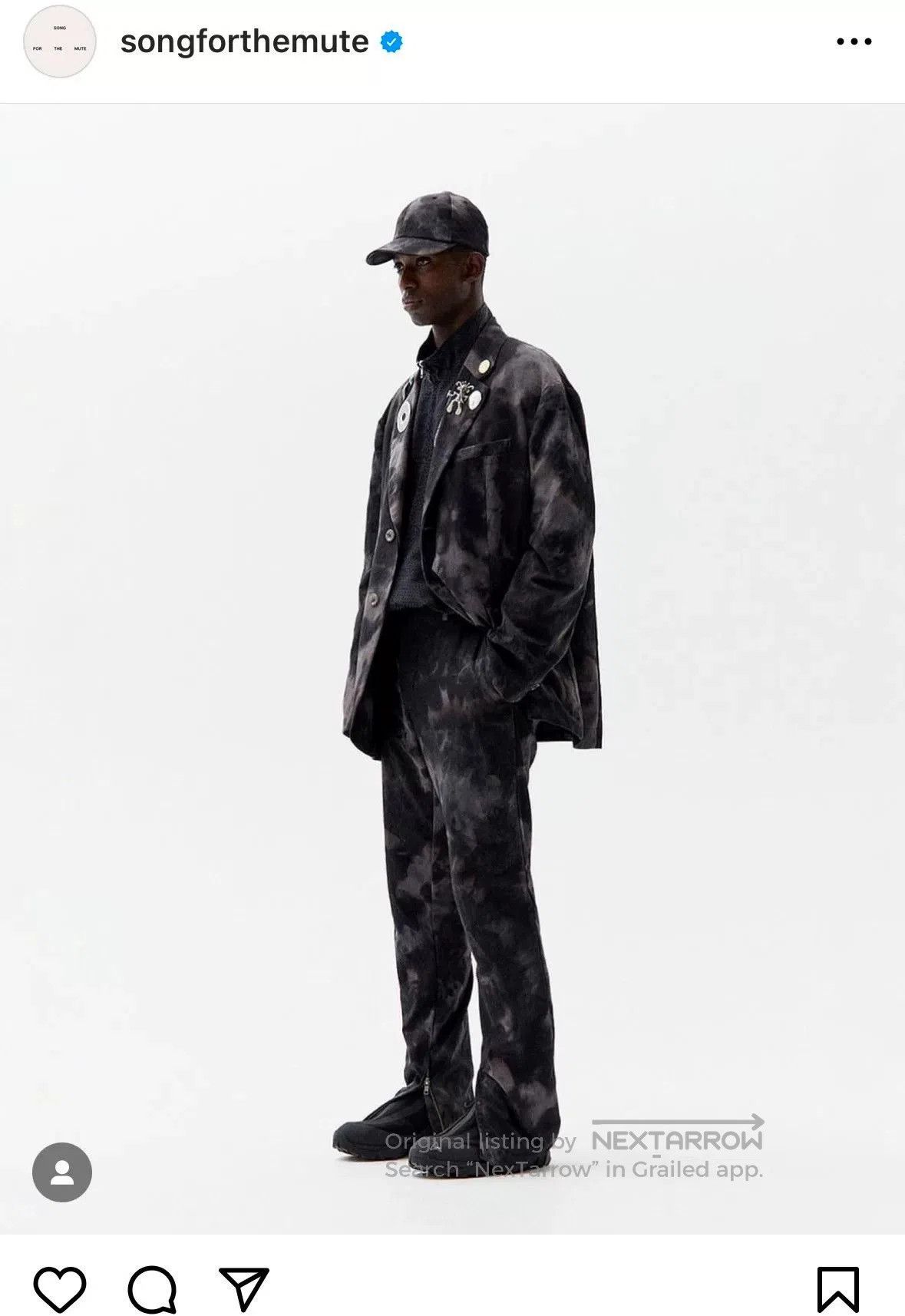 Song For The Mute SFTM 23.1 Black Gray Tie. Size US 30 / EU 46 - 4 Thumbnail