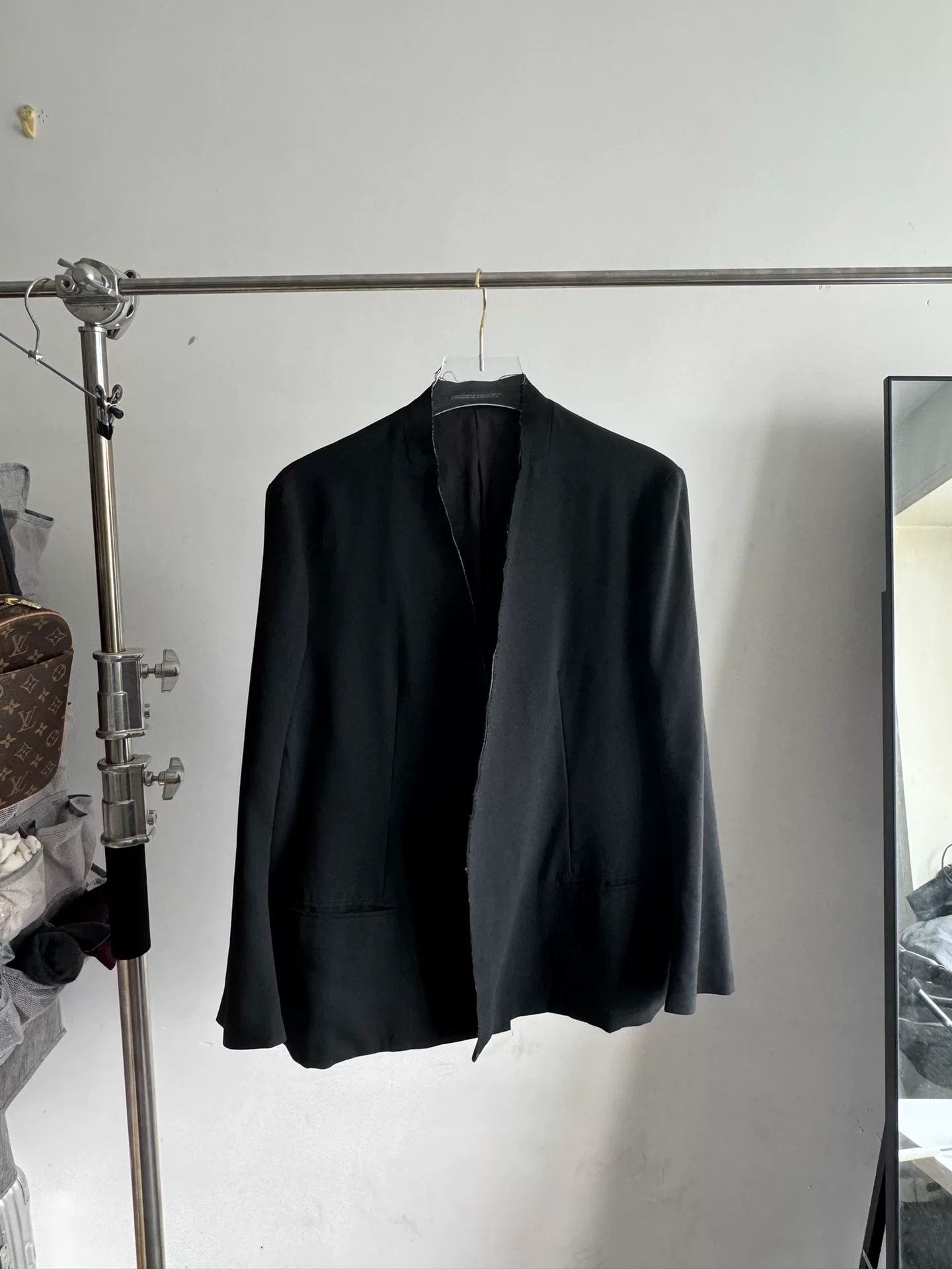 Yohji Yamamoto Yohji Yamamoto 19AW Wool Collarless Blazer Size US S / EU 44-46 / 1 - 1 Thumbnail