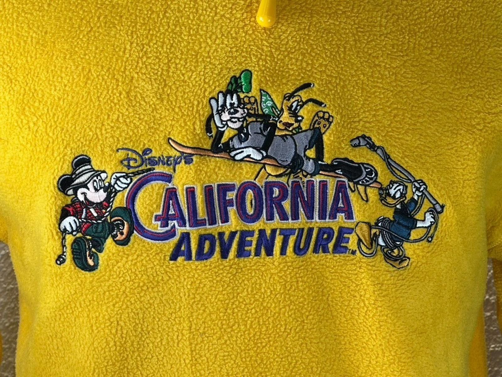 Disney Disney Calif. Adventure XS Embroidered Yellow Fleece Hoodie Size ONE SIZE - 2 Thumbnail