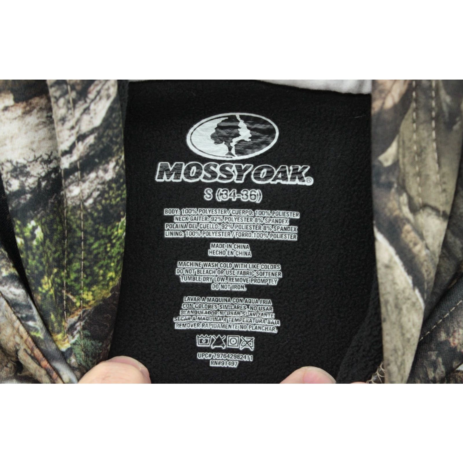 Vintage Mossy Oak Hoodie Mens S Woodland Camo Pullover Face Hood Hunting Lightweight Size US S / EU 44-46 / 1 - 6 Thumbnail