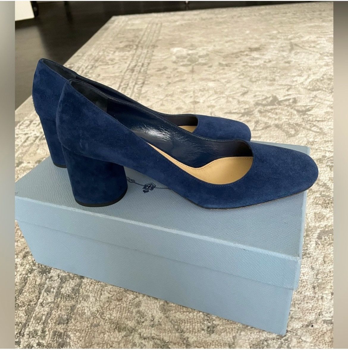 Prada Blue suede pumps Grailed