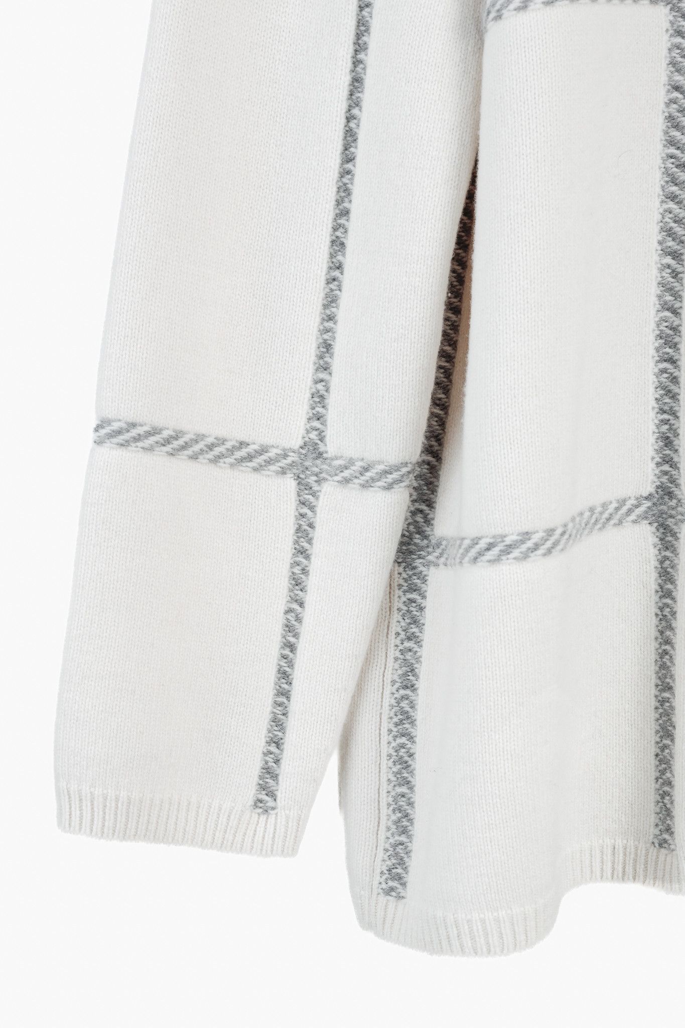 Joseph Joseph AW/22 Cream High Neck Check Knit Sweater Size S / US 4 / IT 40 - 6 Thumbnail