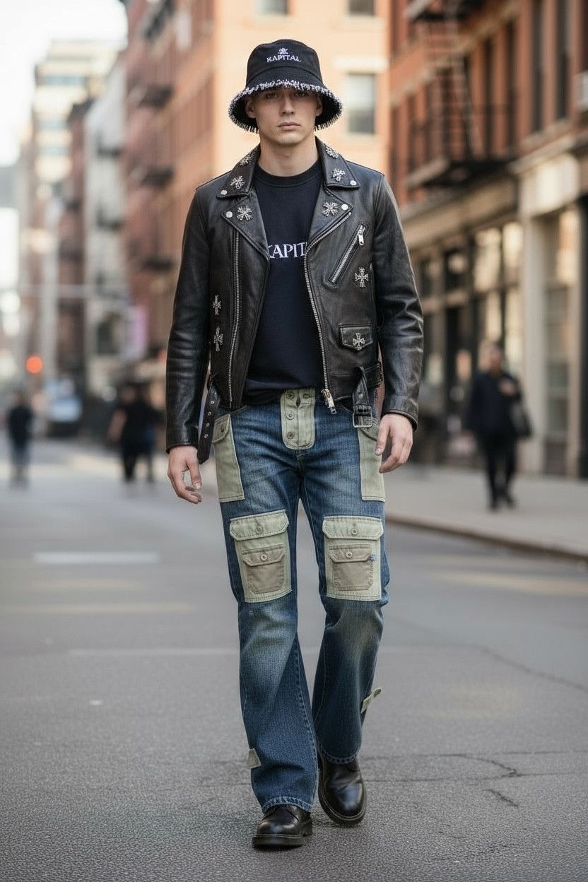 291295=Homme 291295=Homme Multi Pocket Flare Jeans Y2K Techwear Size US 32 / EU 48 - 1 Thumbnail