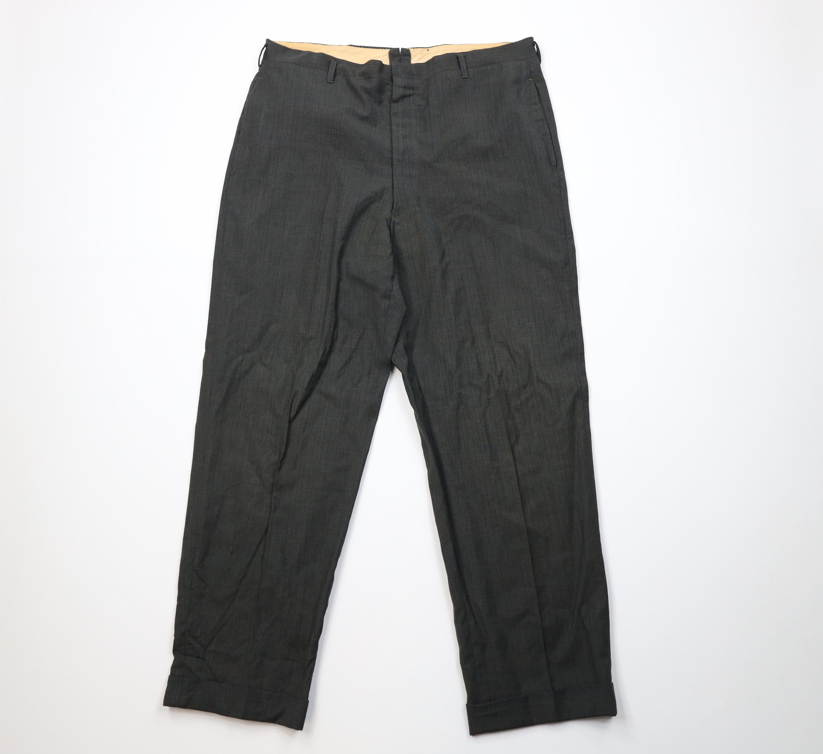 Vintage Vintage 50s Streetwear Wool Rayon Gabardine Chino Pants USA Size US 36 / EU 52 - 1 Thumbnail