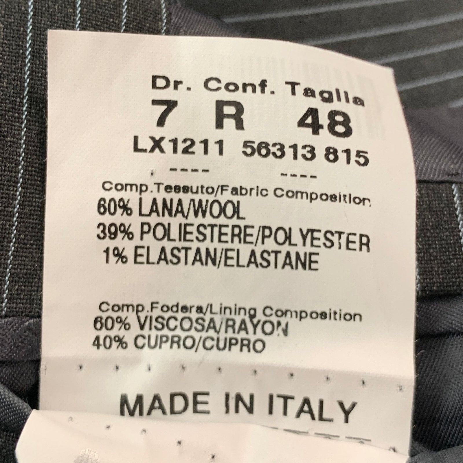 Gianfranco Ferre GIANFRANCO FERRE Black Light Blue Pinstripe Wool Sport Coat Size 38R - 7 Thumbnail