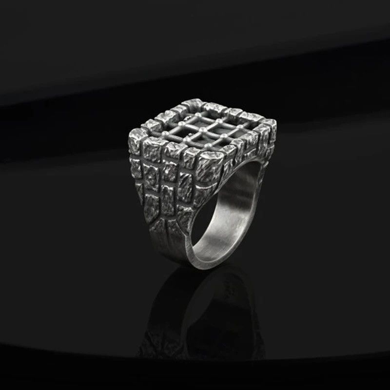 Jewelry × Vintage Punk 3D Prison Ring A prisoner Movie Anel Fashion Gothic Size ONE SIZE - 1 Thumbnail