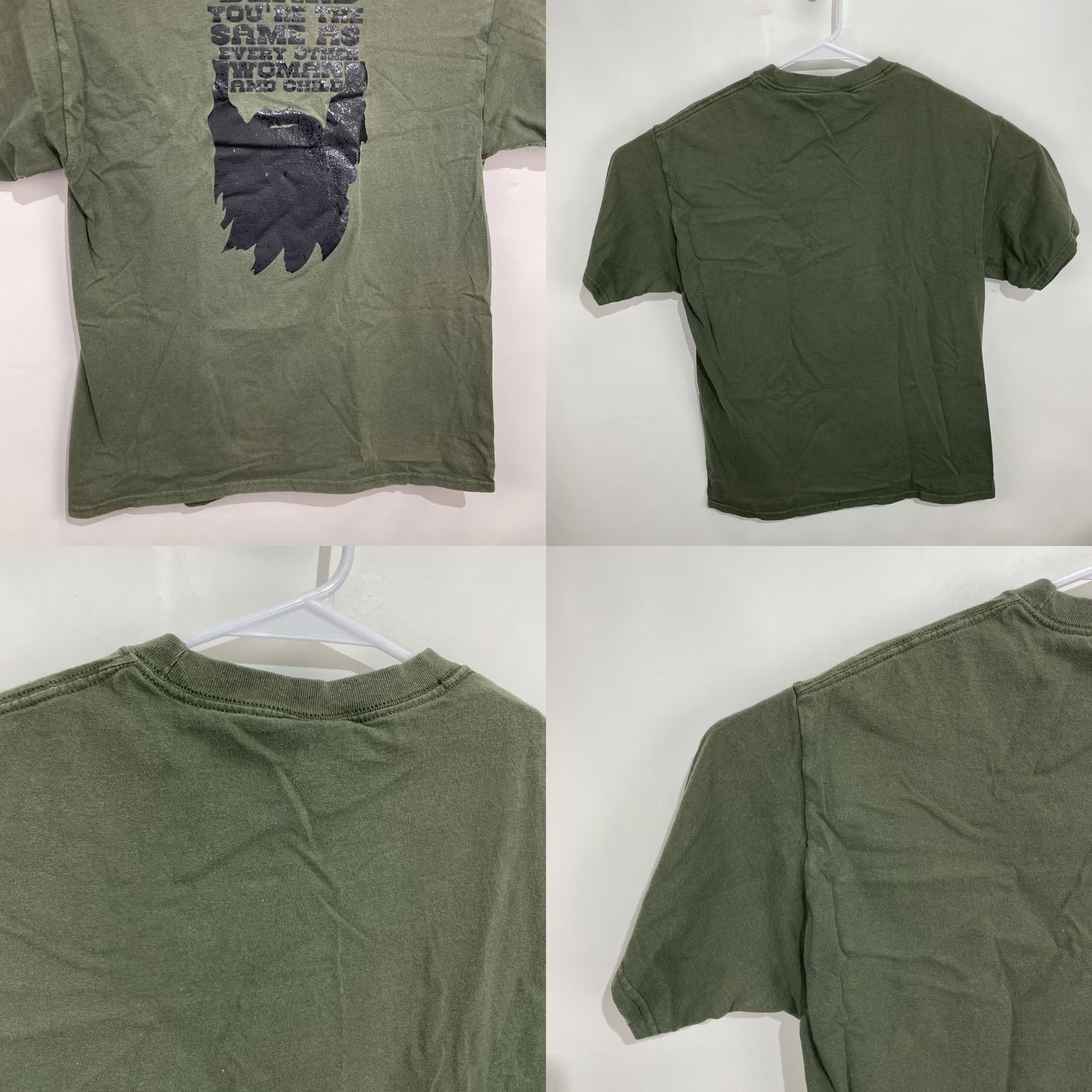 Port & Company Live Bearded T Shirt Green L Mens Funny Beard Humor Port & Company Regular Fit Crew Neck Short Sleeve Graphic Print 2010-2019 Haiti Size US L / EU 52-54 / 3 - 8 Thumbnail