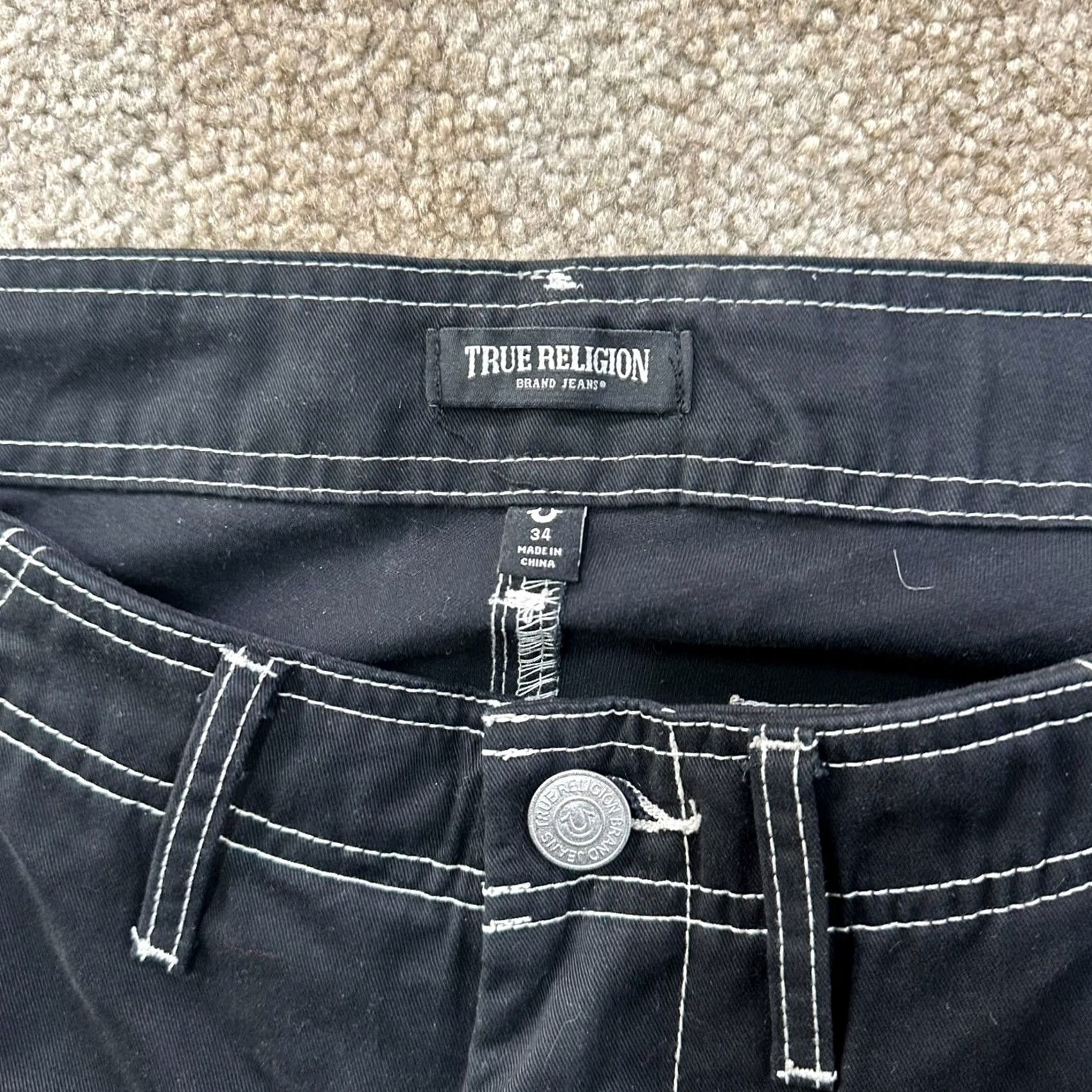 True Religion True Religion Cargo Pants Men's 34x32 Black Baggy Streetwear Straight leg Size US 34 / EU 50 - 3 Thumbnail