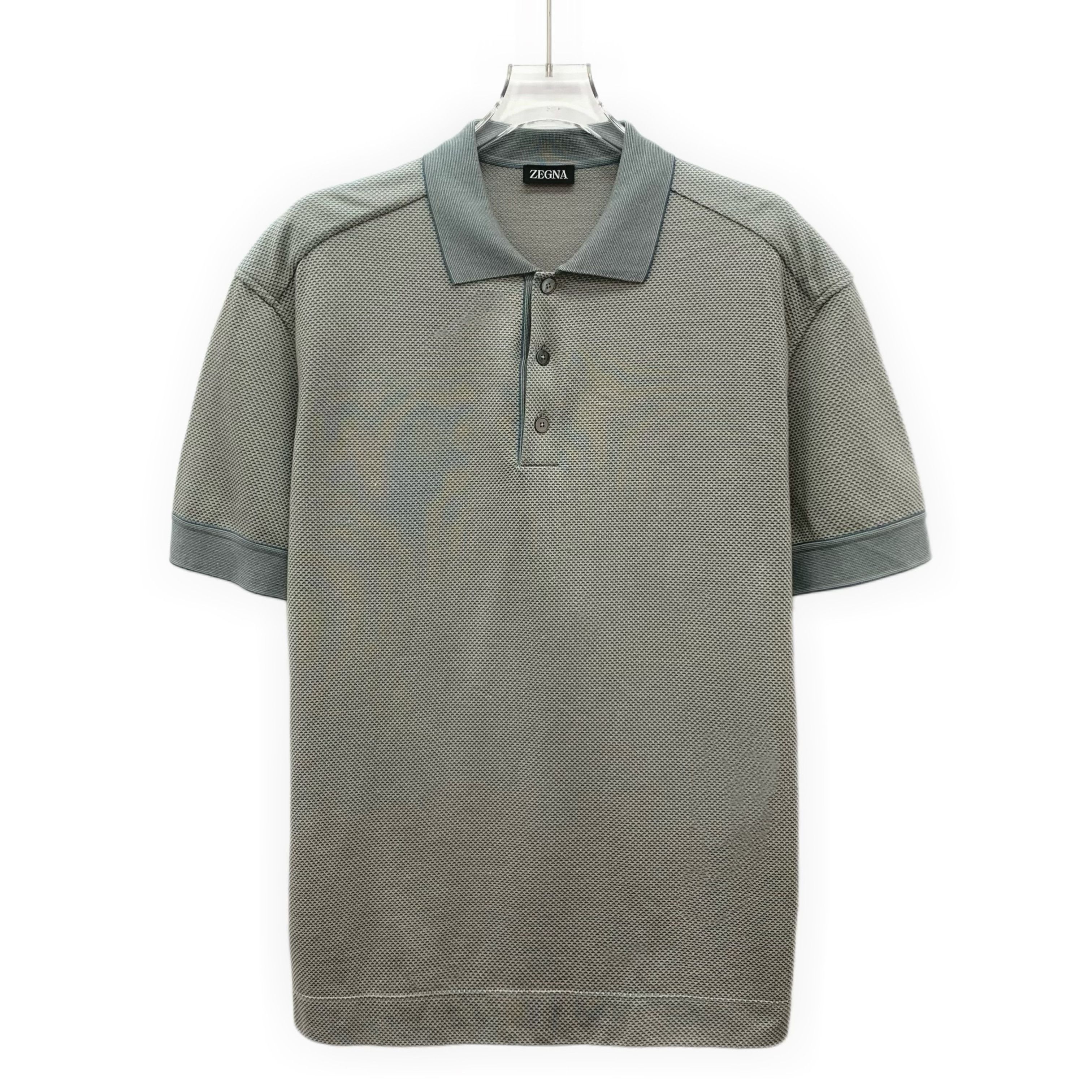 Z Zegna Zegna Cotton Polo Shirt Grey-Green (M) Size US M / EU 48-50 / 2 - 1 Thumbnail