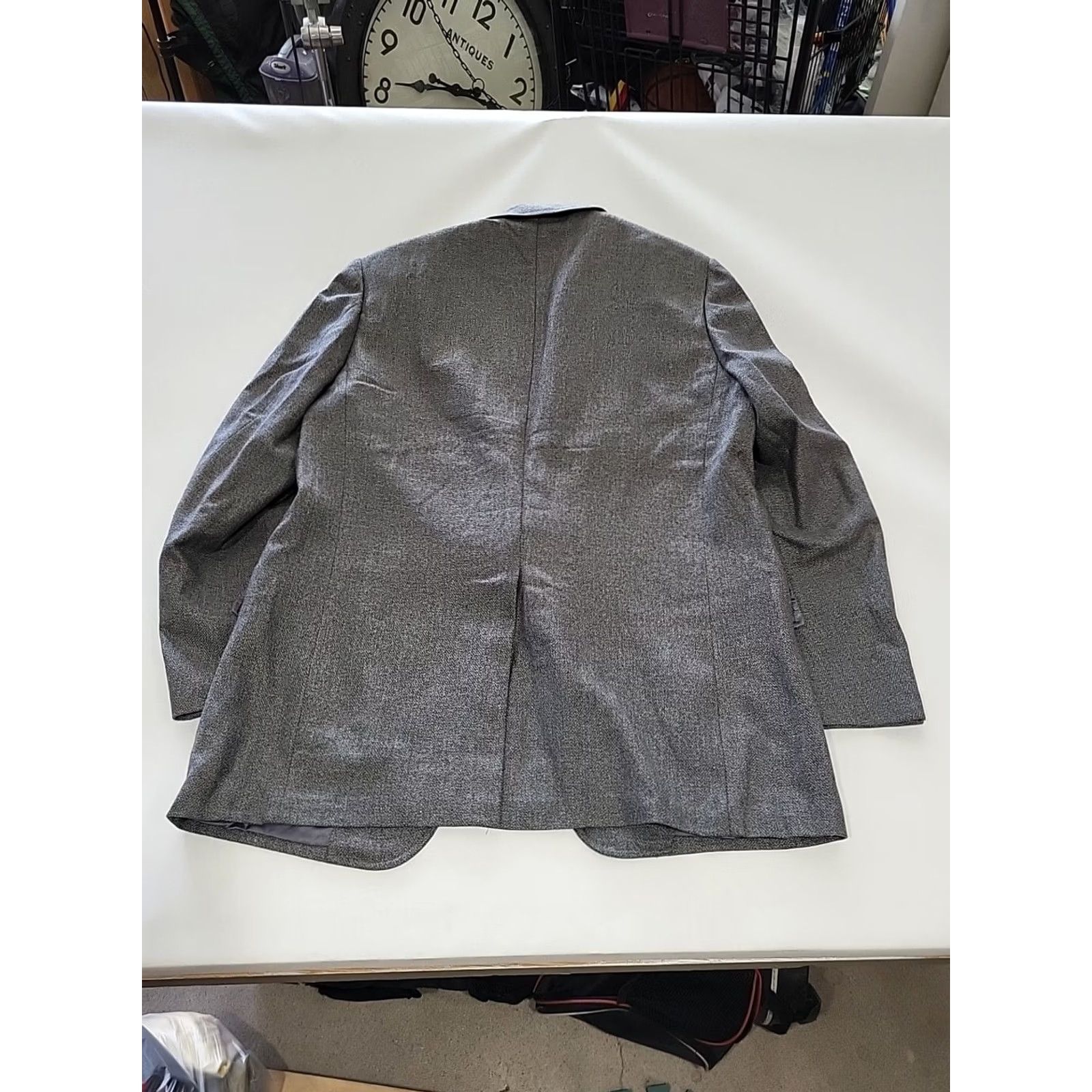 Hart Schaffner Marx VINTAGE Hart Schaffner Marx Diamonds Blazer Suit Jacket 80s Gray Blue Wool 44 Regular Men Mens Size 44R - 5 Thumbnail