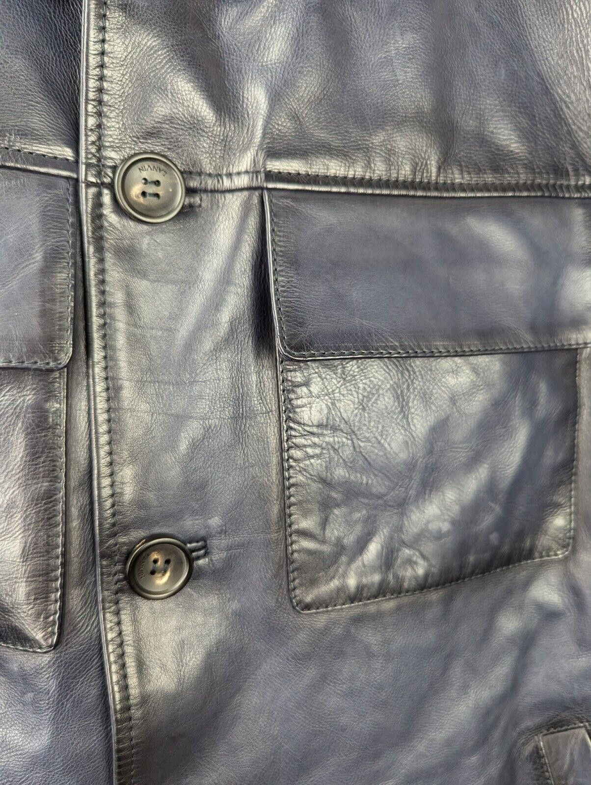 Lanvin 2022 LANVIN Blue Hand Patina Leather Jacket Sz US 38 Size US M / EU 48-50 / 2 - 6 Thumbnail