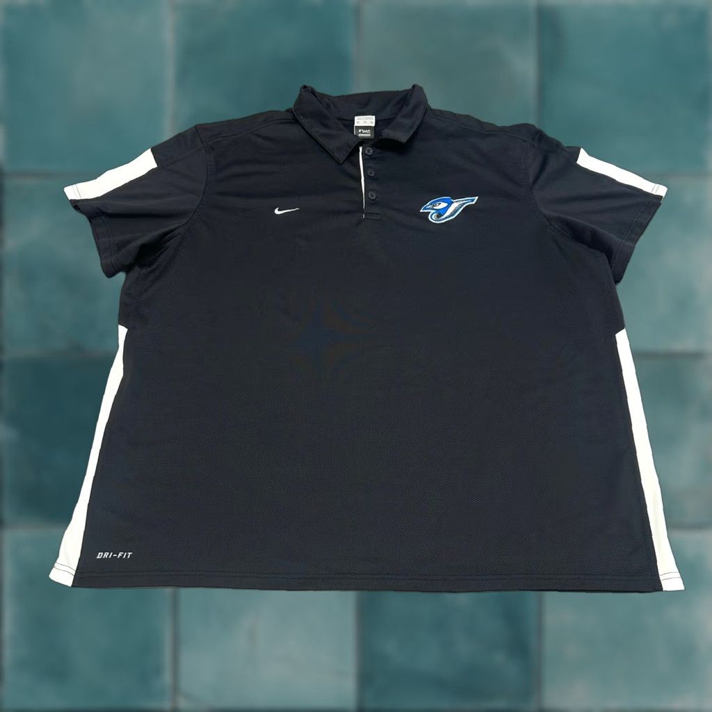 Nike VINTAGE Nike Dri Fit MLB Toronto Blue Jays Black Mens 3XL Swoosh Performance Polo Shirt Size US XXL / EU 58 / 5 - 1 Thumbnail