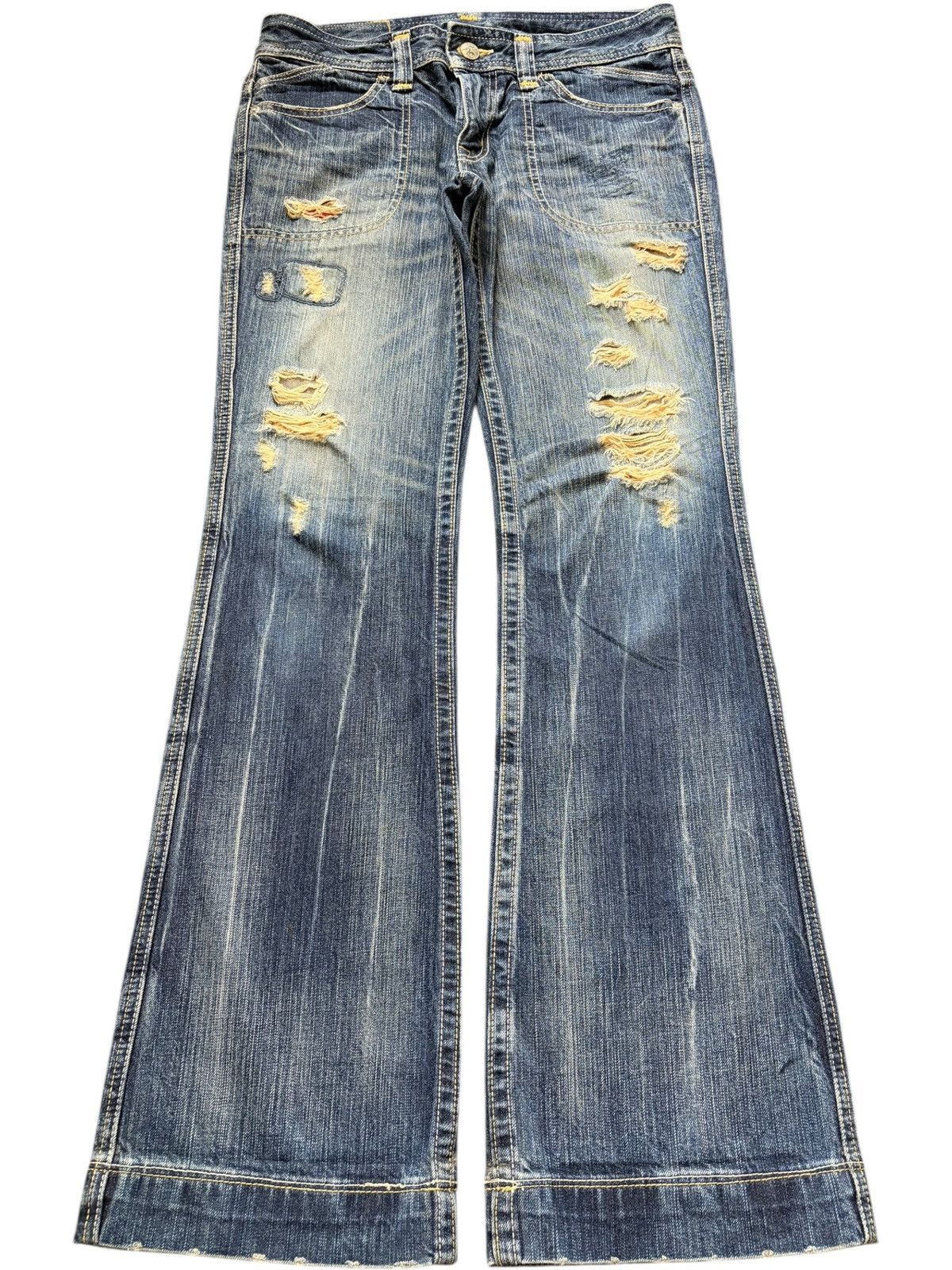 Diesel Vintage Japanese Brand Rusty Wash Distress Flare Jeans Size 31" - 1 Thumbnail