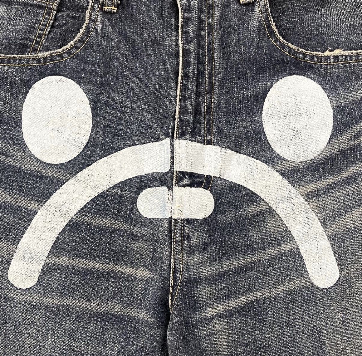 Bape Vintage Bape Sad Face Jeans Size US 34 / EU 50 - 3 Thumbnail