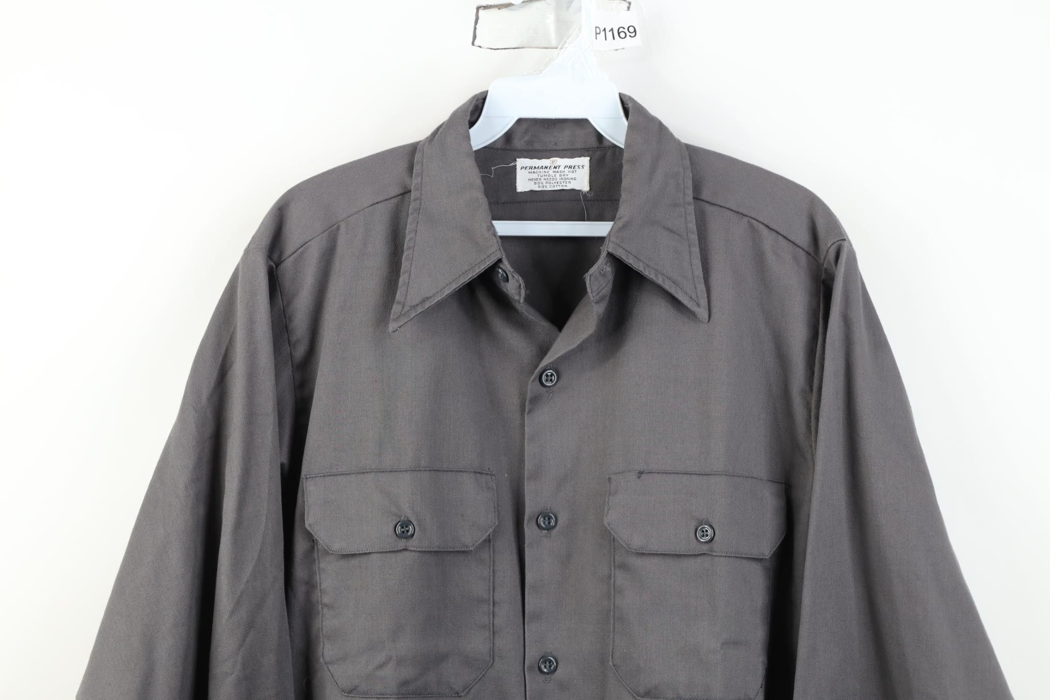 Vintage Vintage 60s Streetwear Workwear Mechanic Button Shirt USA Size US M / EU 48-50 / 2 - 2 Thumbnail
