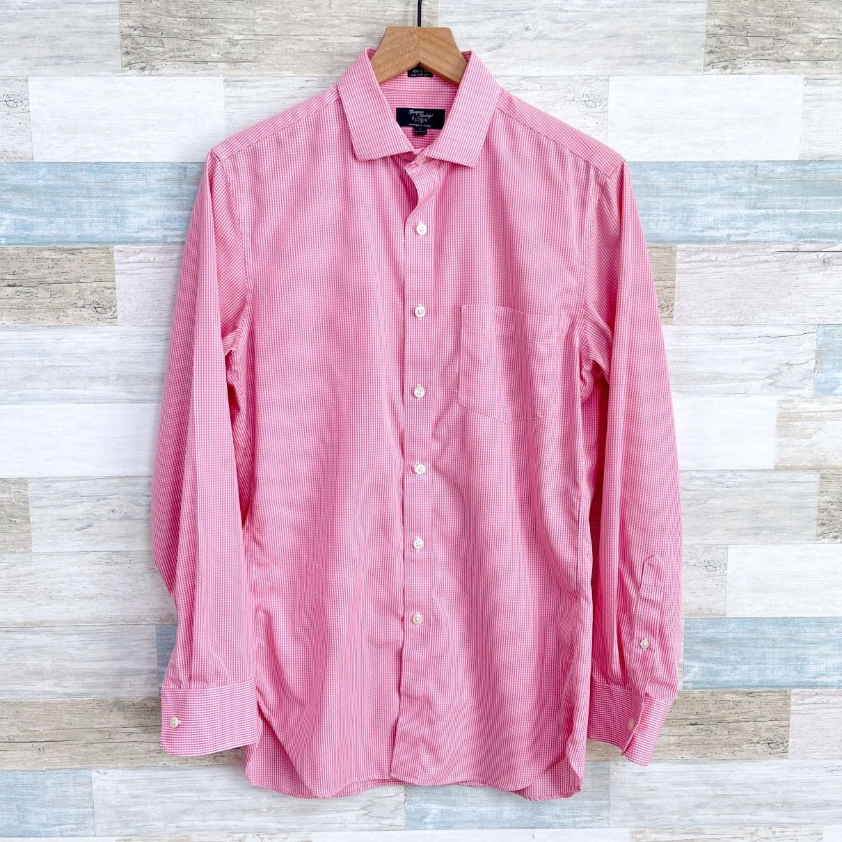 J.Crew J Crew Poplin Shirt Pink Gingham Button Down Mens S Size US S / EU 44-46 / 1 - 1 Thumbnail
