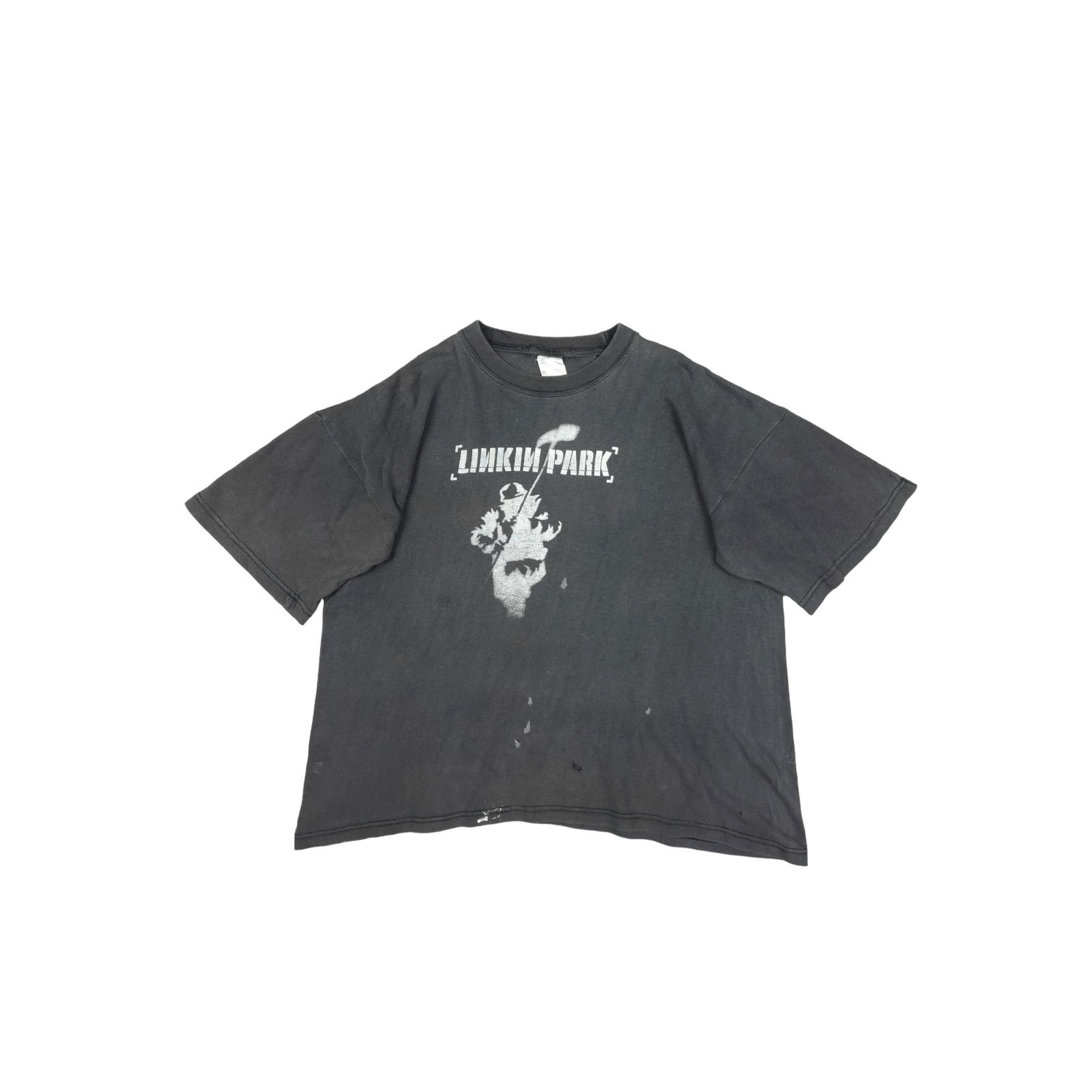 Band Tees × Vintage 💎 90's Linkin Park Sun Faded Thrashed Gray Cropped T-shirt Size US XL / EU 56 / 4 - 1 Thumbnail