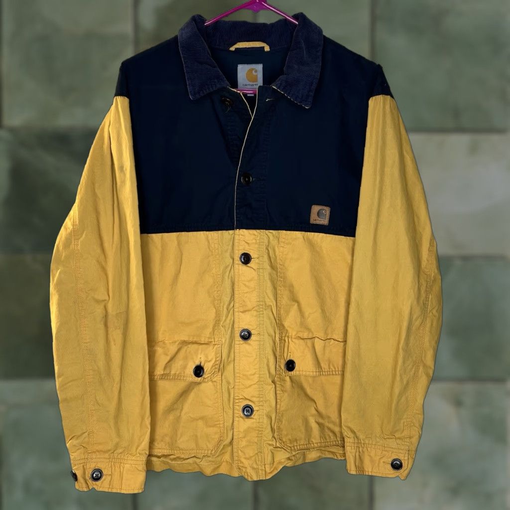 Carhartt Wip Carhartt WIP Work In Progress Clark Jacket Two Tone Corduroy Collar Fits Medium Jacket Mens Regular Corduroy Yellow Two Tone 90s? Size US M / EU 48-50 / 2 - 1 Thumbnail