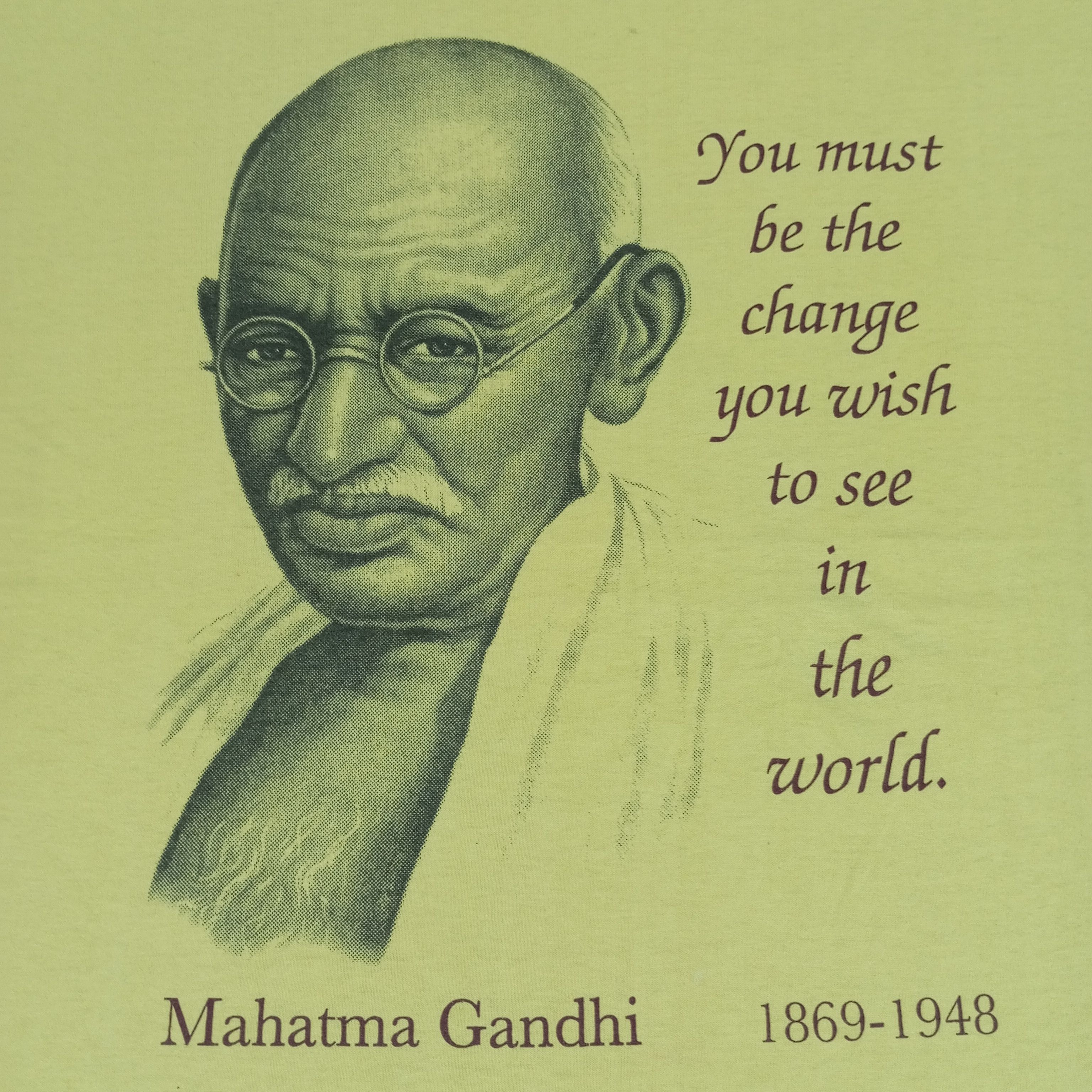 Vintage Mahatma Gandhi Indian History Quotes Style Tshirt Size US L / EU 52-54 / 3 - 2 Thumbnail