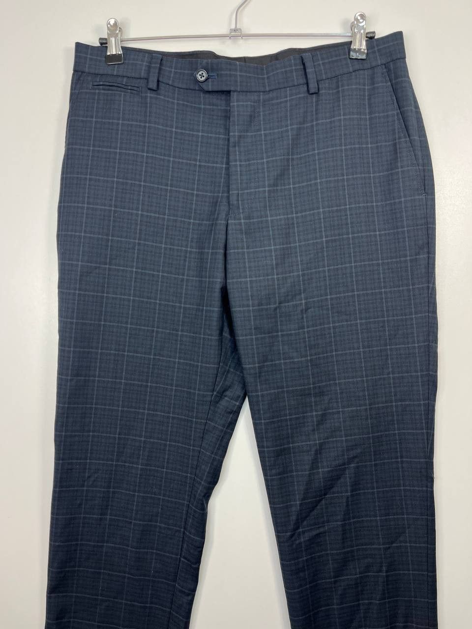 NEXT Next Tailoring Mens Dress Pants Blue Check Trousers Sz 34x34 Size US 34 / EU 50 - 2 Thumbnail