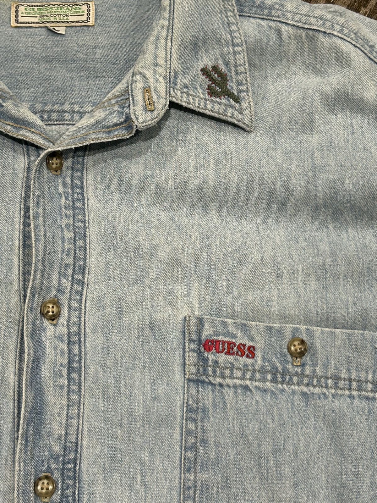 Other Vintage Made in USA Guess Jeans Denim Overshirt Size US L / EU 52-54 / 3 - 2 Thumbnail