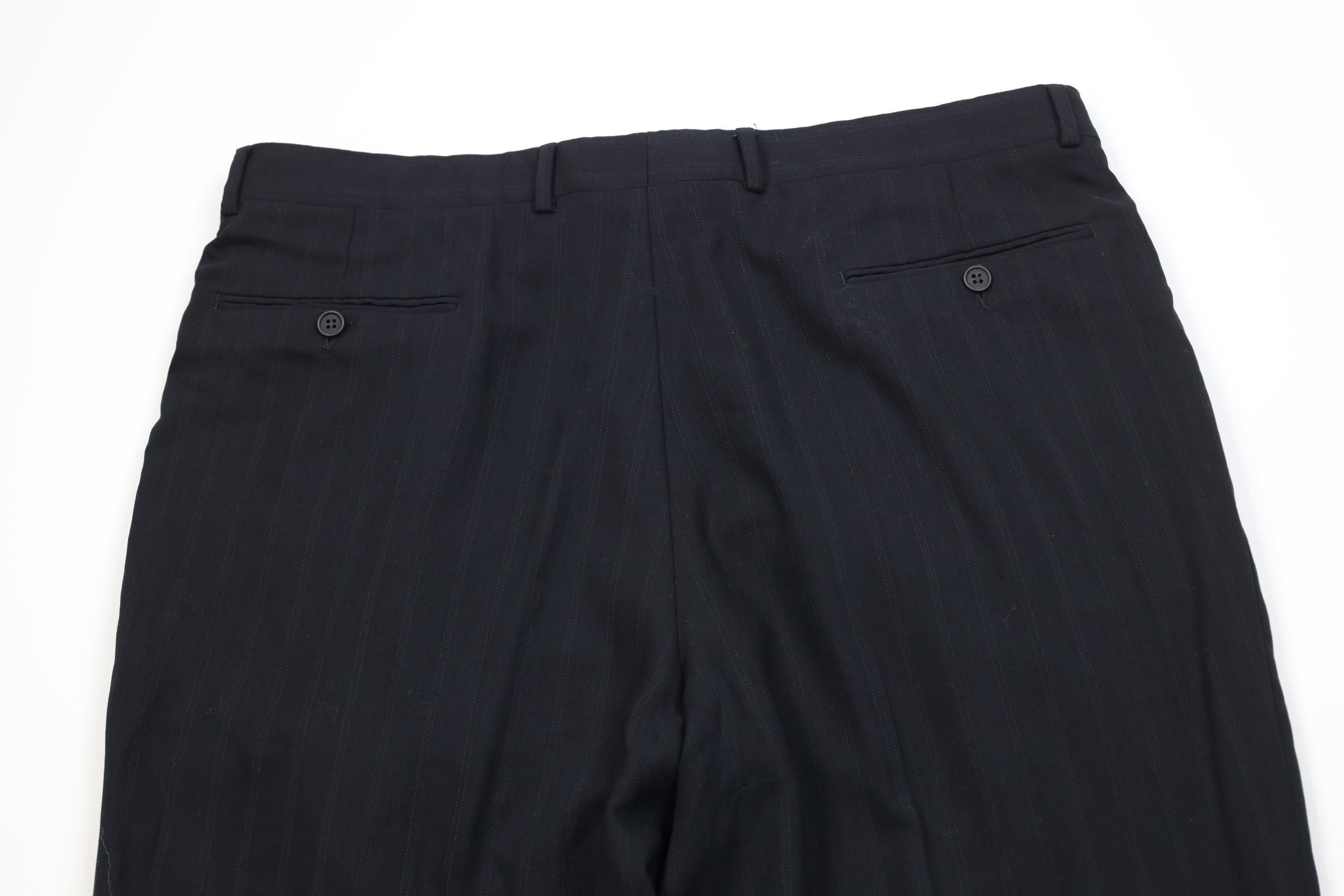 Armani Vintage 90s Mani Armani Striped Wide Leg Chino Pants Blue Size US 39 - 10 Thumbnail