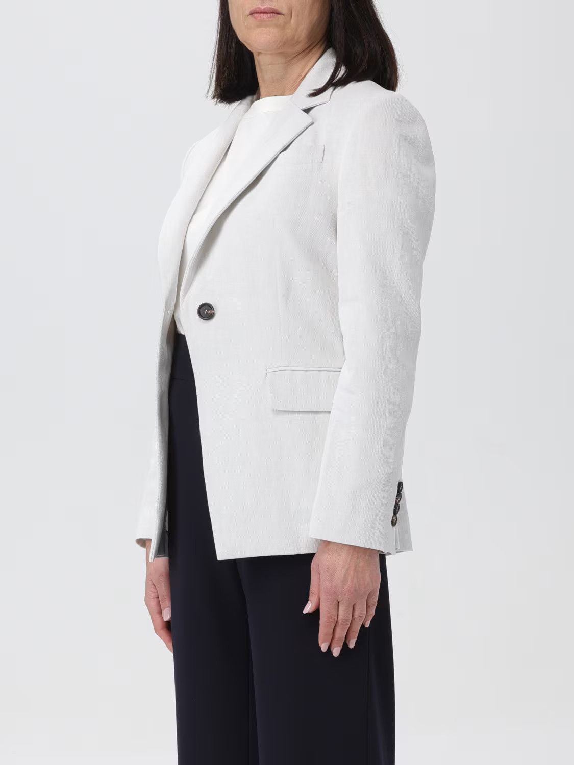 Brunello Cucinelli o1y0725 Blazer in Light Gray Size M / US 6-8 / IT 42-44 - 3 Thumbnail