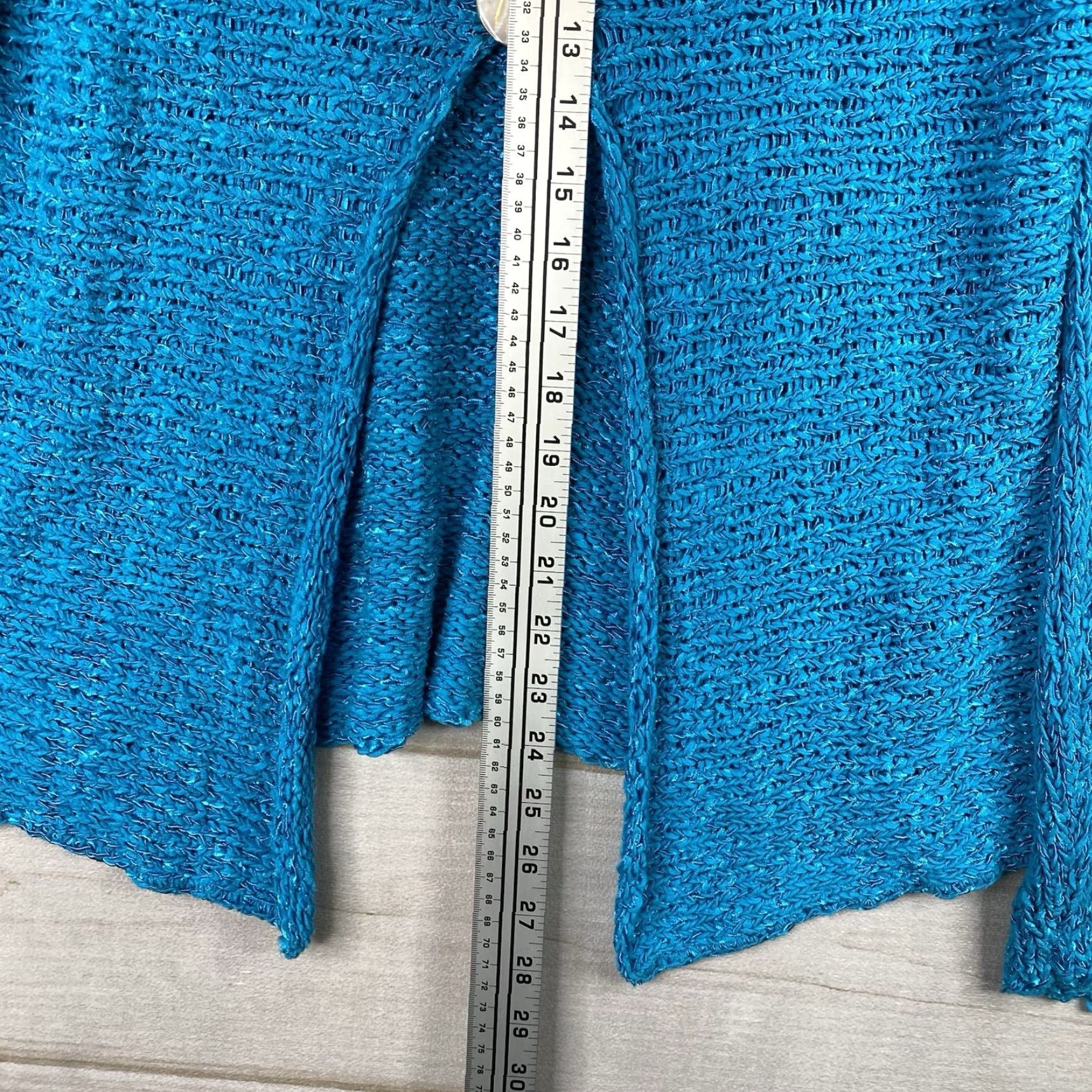 Vintage Chico's Cardigan Sweater XL Blue Open Knit Buttons Raglan Sleeves Women's Casual 80s Bohemian 90s Classic Size XL / US 12-14 / IT 48-50 - 6 Thumbnail