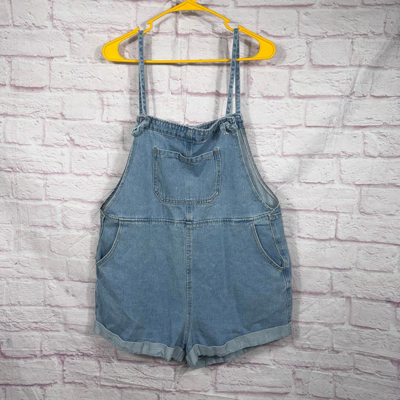 Cyderhouse Cider Women’s Large Denim Overalls Shorts Size 36" / US 14 / IT 50 - 1 Thumbnail