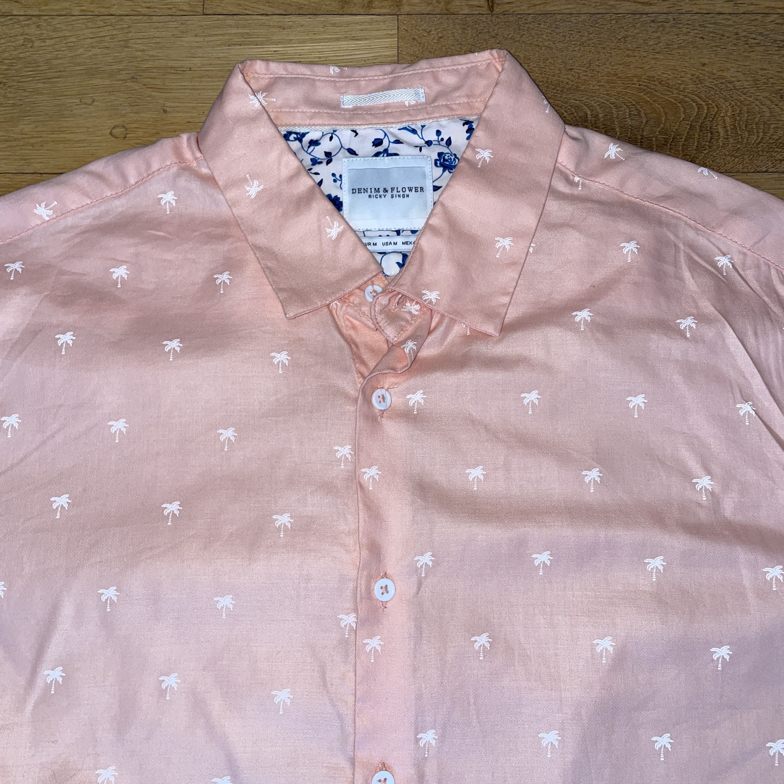 Denim & Flower Denim&flower Men's Holiday Shirt In Palm Trees Size M Size US M / EU 48-50 / 2 - 3 Thumbnail