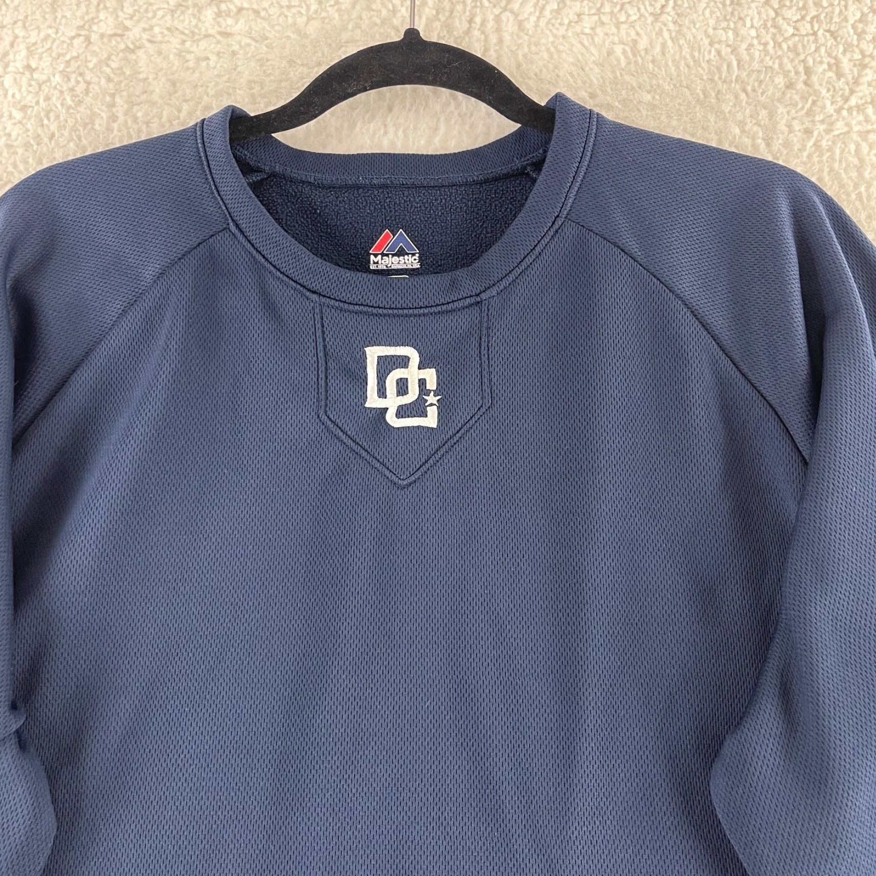 Vintage Majestic Shirt Mens M Blue Long Sleeve Crew Neck Pullover Athletic Casual Sports All Seasons Breathing Easy Care Size US M / EU 48-50 / 2 - 2 Thumbnail