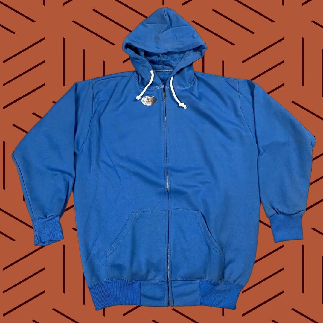 Vintage VTG NOS 60S 70S POLYESTER FOAM FILLED THERMAL HOODIE ZIP POWDER BLUE SWEATSHIRT Shirt Mens Size XLT Blue Thermal Hoodie69s? Size US XL / EU 56 / 4 - 1 Thumbnail