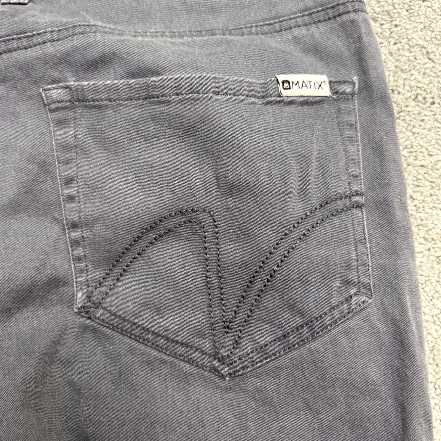 Vintage Matix Gripper Slim Fit Chino Pants Mens 34x32 Gray Cotton Stretch Straight Leg 5-Pocket Style Regular Tailored Everyday Casual Workwear Mens Size US 34 / EU 50 - 7 Thumbnail