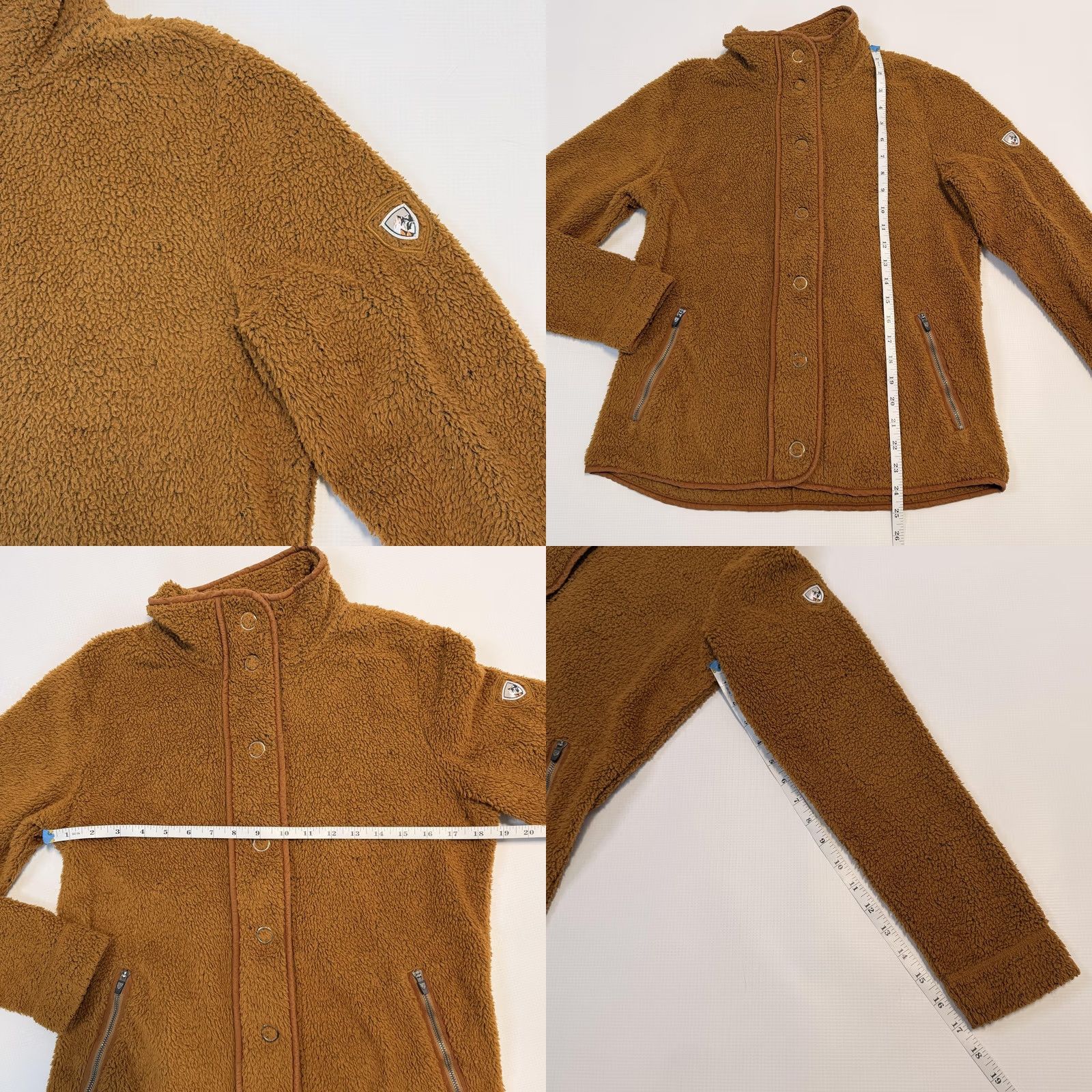 Vintage Kuhl Jacket Womens Small Brown Sherpa Fleece Snap Front High Collar Pockets Size S / US 4 / IT 40 - 8 Thumbnail