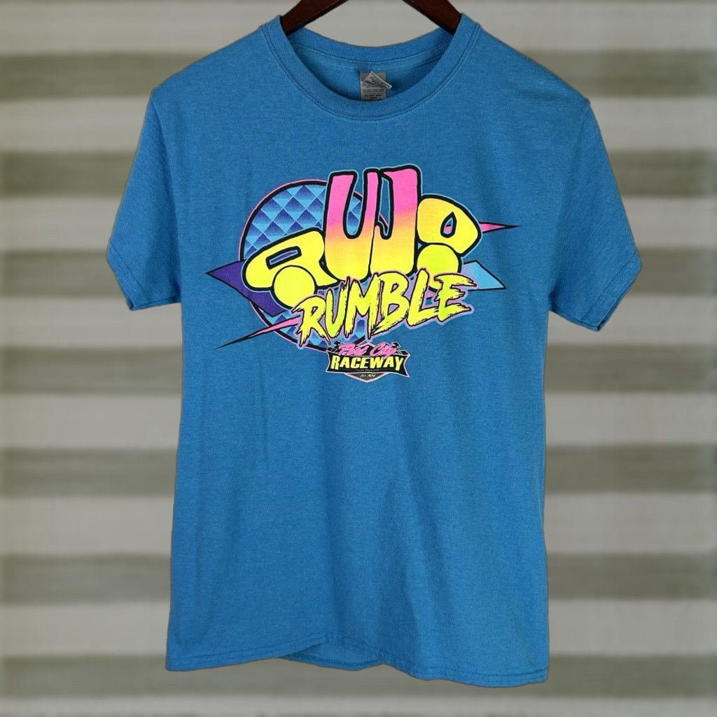 Gildan Port City Raceway Tulsa Oklahoma Sprint Car Dirt Racing T Shirt Small Colorful Gildan Men Short Sleeve Blue Size US S / EU 44-46 / 1 - 1 Thumbnail