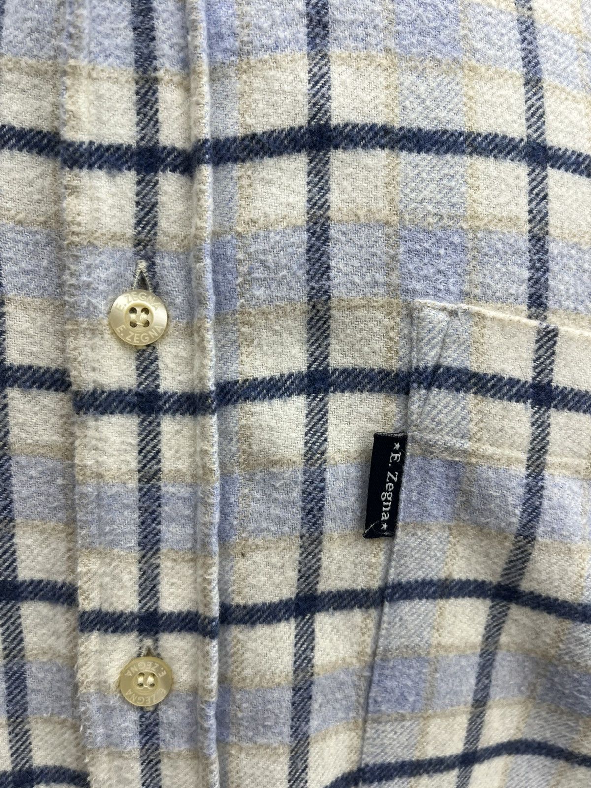 Ermenegildo Zegna Ermenegildo Zegna Check Flannel Heavy Cotton Shirt Overshirt Size US L / EU 52-54 / 3 - 3 Thumbnail