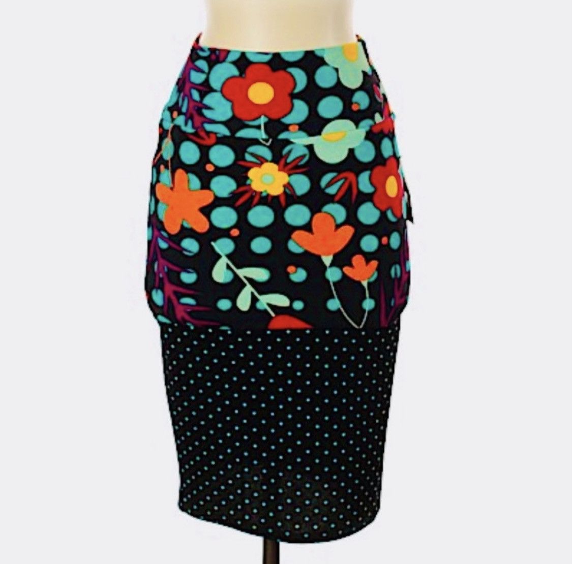 Other Lularoe Floral Polka Dot Cassie Skirt Size XS Size 24" / US 00 / IT 34 - 3 Thumbnail