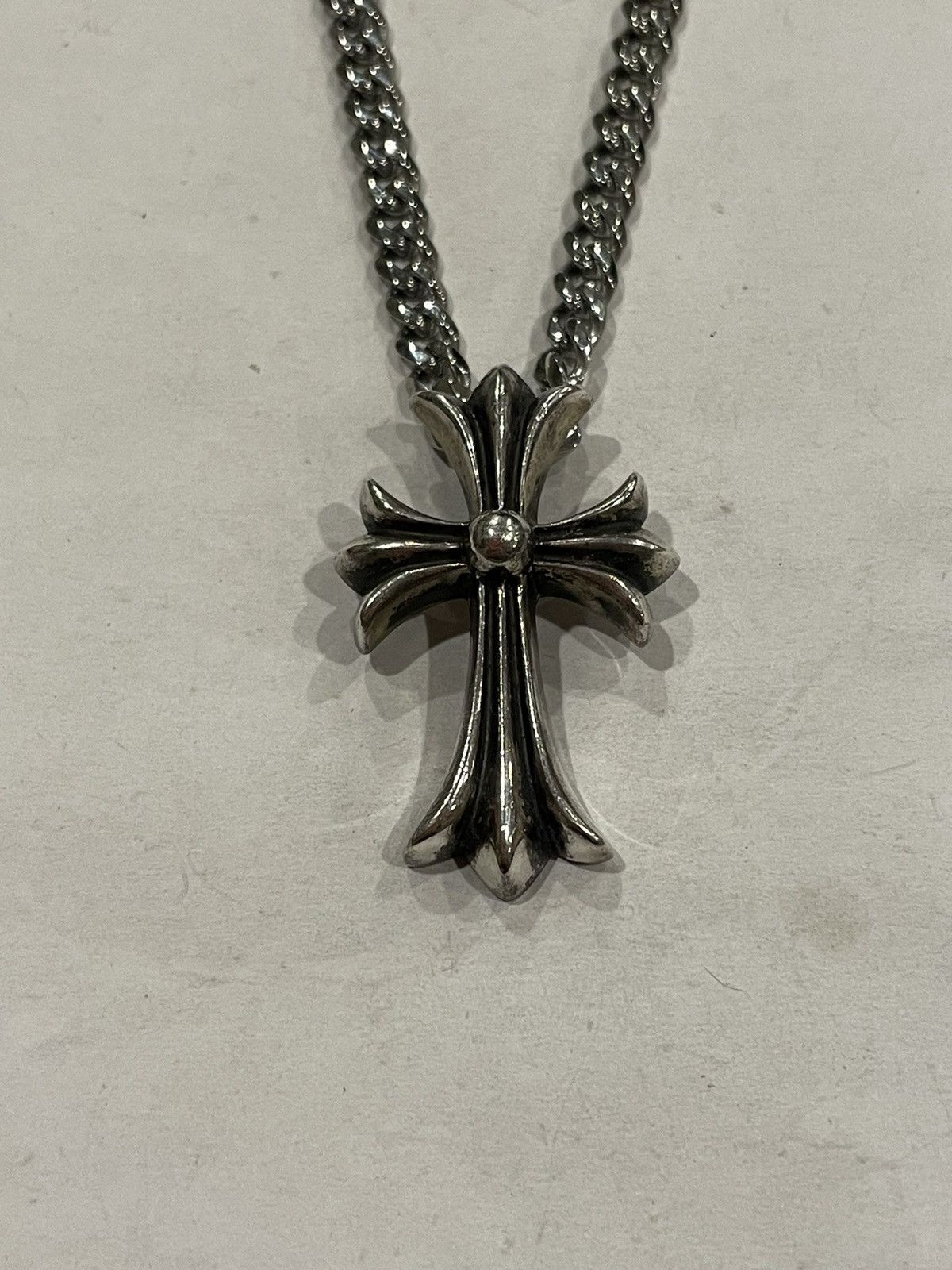 Chrome Hearts Chrome Hearts Large Cross Pendant Cuban Link Chain ...