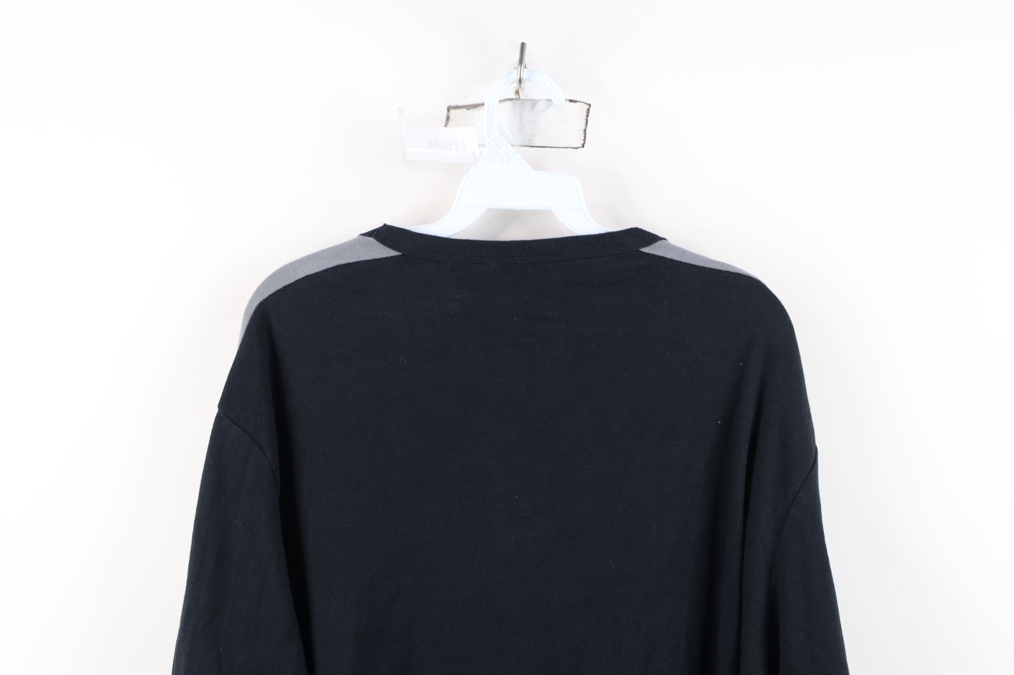 Express Vintage Express Block Ribbed Knit Long Sleeve T-Shirt Black Size US XL / EU 56 / 4 - 12 Thumbnail