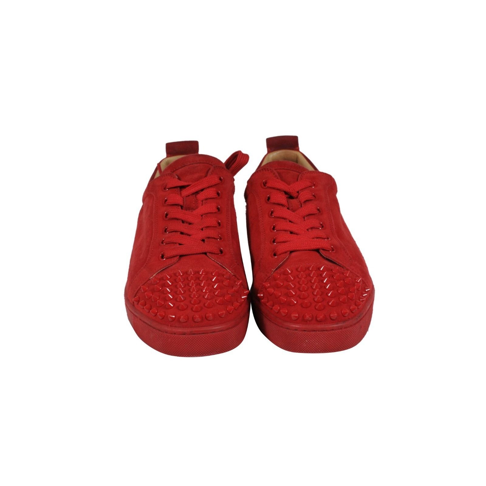 Christian Louboutin Louis Jr's Red Spike Suede Trainers Sneakers Low Top Size US 9 / EU 42 - 2 Thumbnail