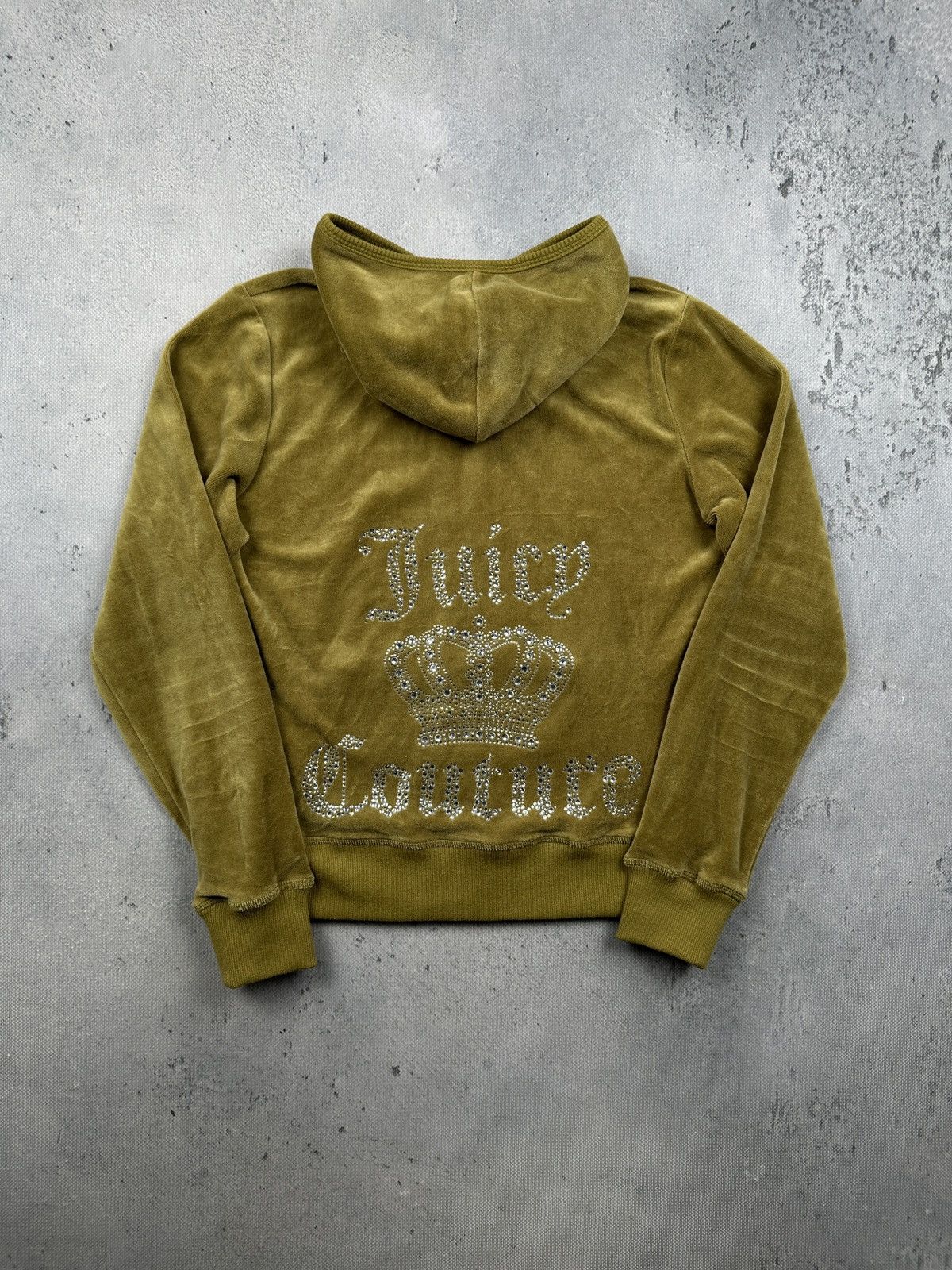 Juicy Couture Juicy Couture Velour Hoodie Rhinestone Crown Y2K Gold 90s Size S / US 4 / IT 40 - 1 Thumbnail