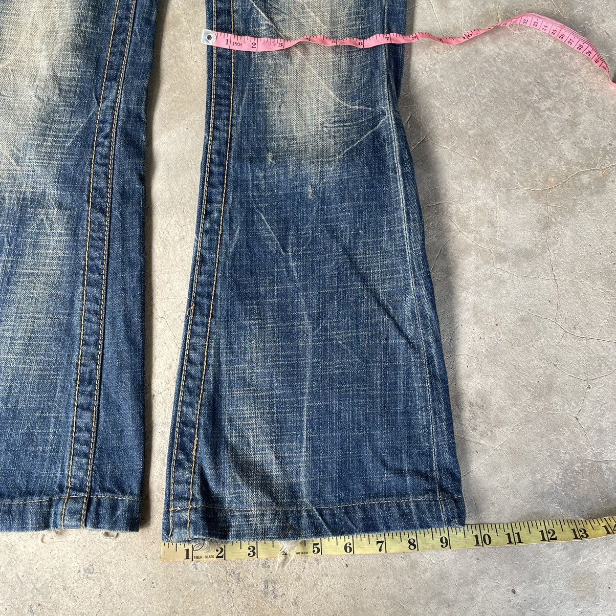Hysteric Glamour 🇯🇵 LOLITA Flare Bootcut Mudwash Distressed Exotic Denim Jeans Size 29" - 16 Thumbnail