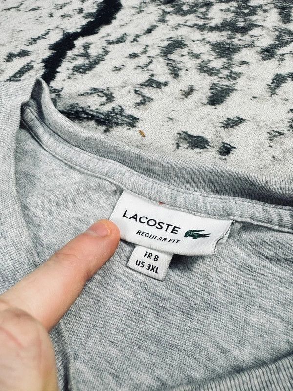 Lacoste Lacoste T-shirt gray logo stripes 3XL Size US XXL / EU 58 / 5 - 5 Thumbnail