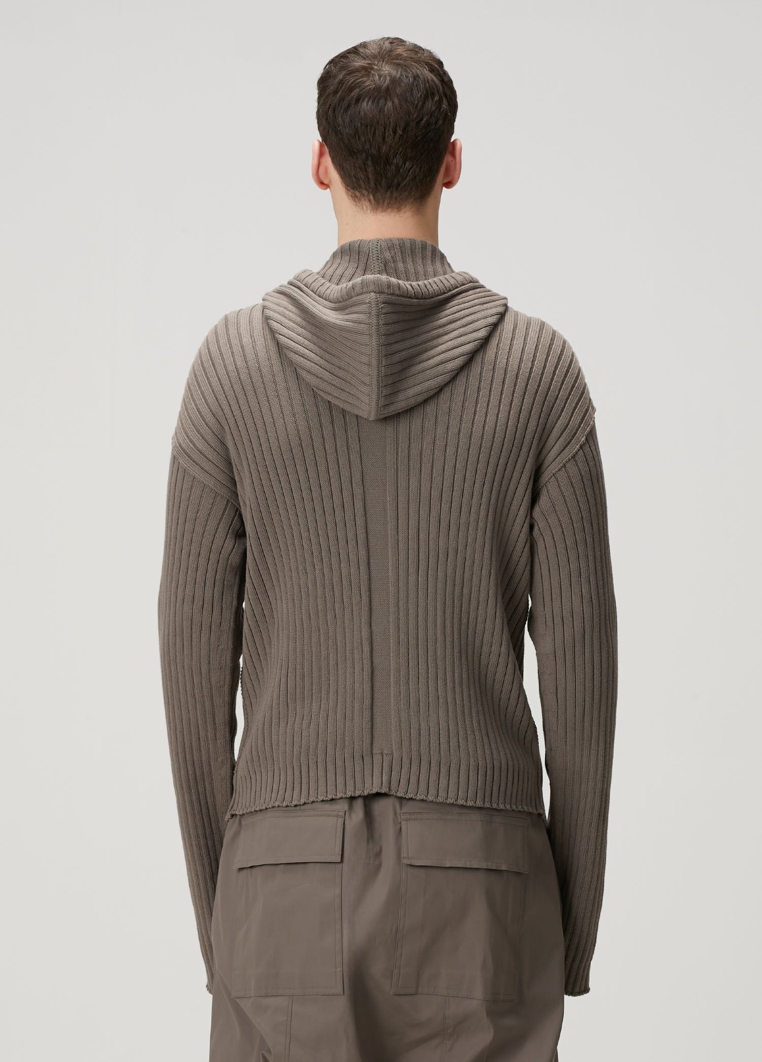 Rick Owens RICK OWENS hooded cotton rib knit hoodie sweater Large q Size US L / EU 52-54 / 3 - 3 Thumbnail