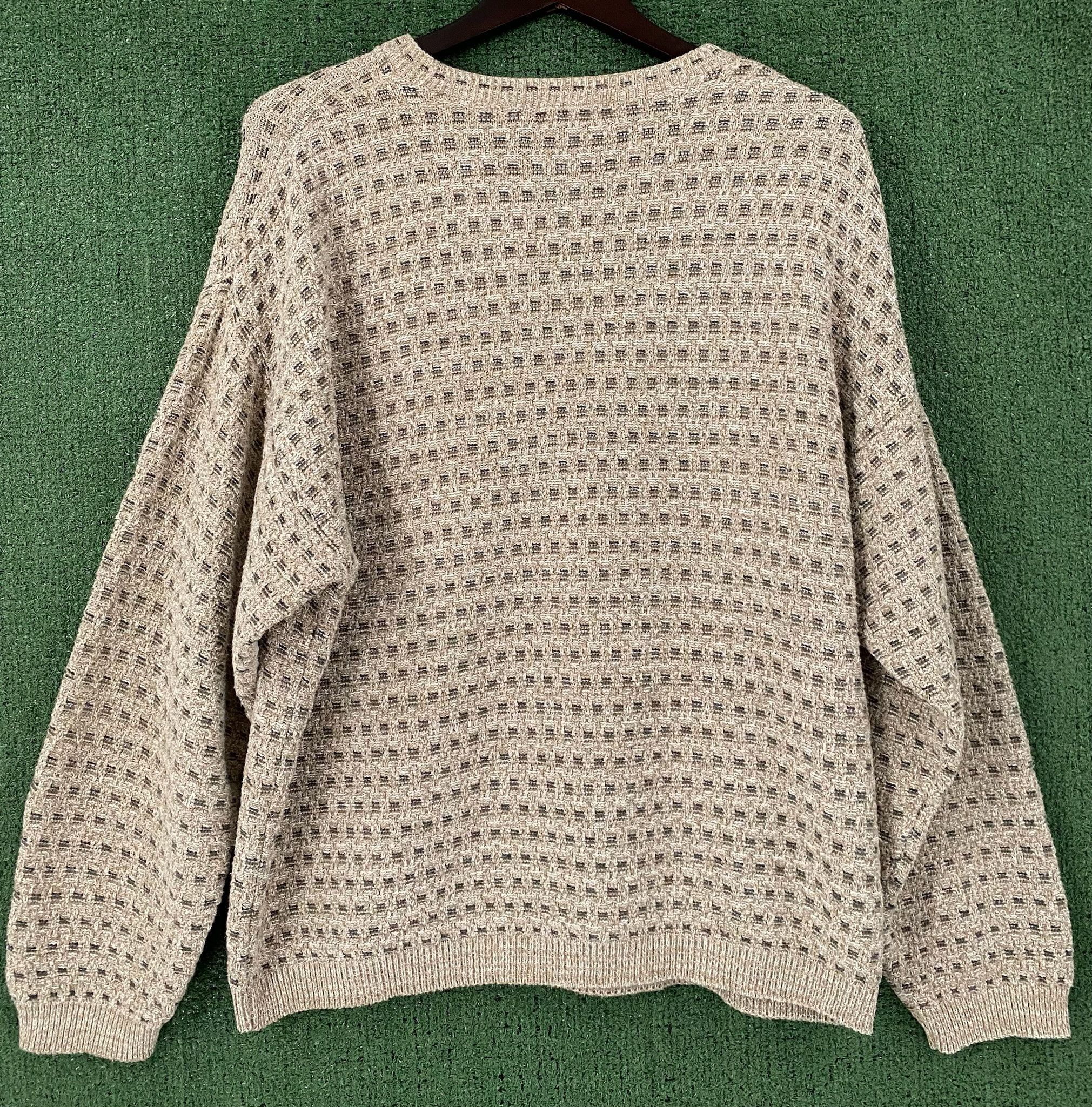 Bill Blass 90’s Bill Blass Oatmeal Patterned Cotton Blend Sweater Large Size US L / EU 52-54 / 3 - 3 Thumbnail