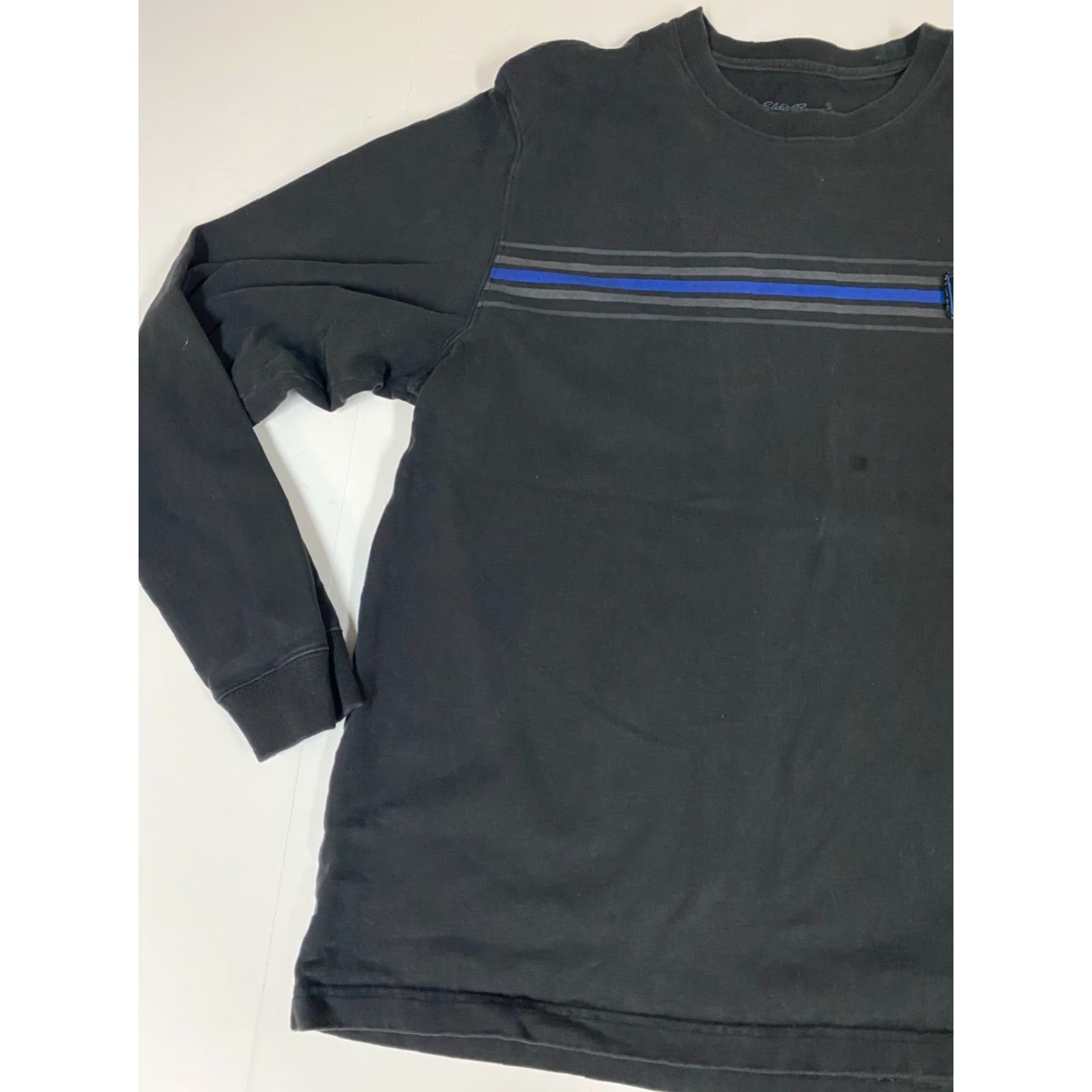 Eddie Bauer Eddie Bauer Shirt MEns Large Black Striped Beach California 1920 Crew Neck Long Sleeve Logo Cotton Spandex Size US L / EU 52-54 / 3 - 4 Thumbnail